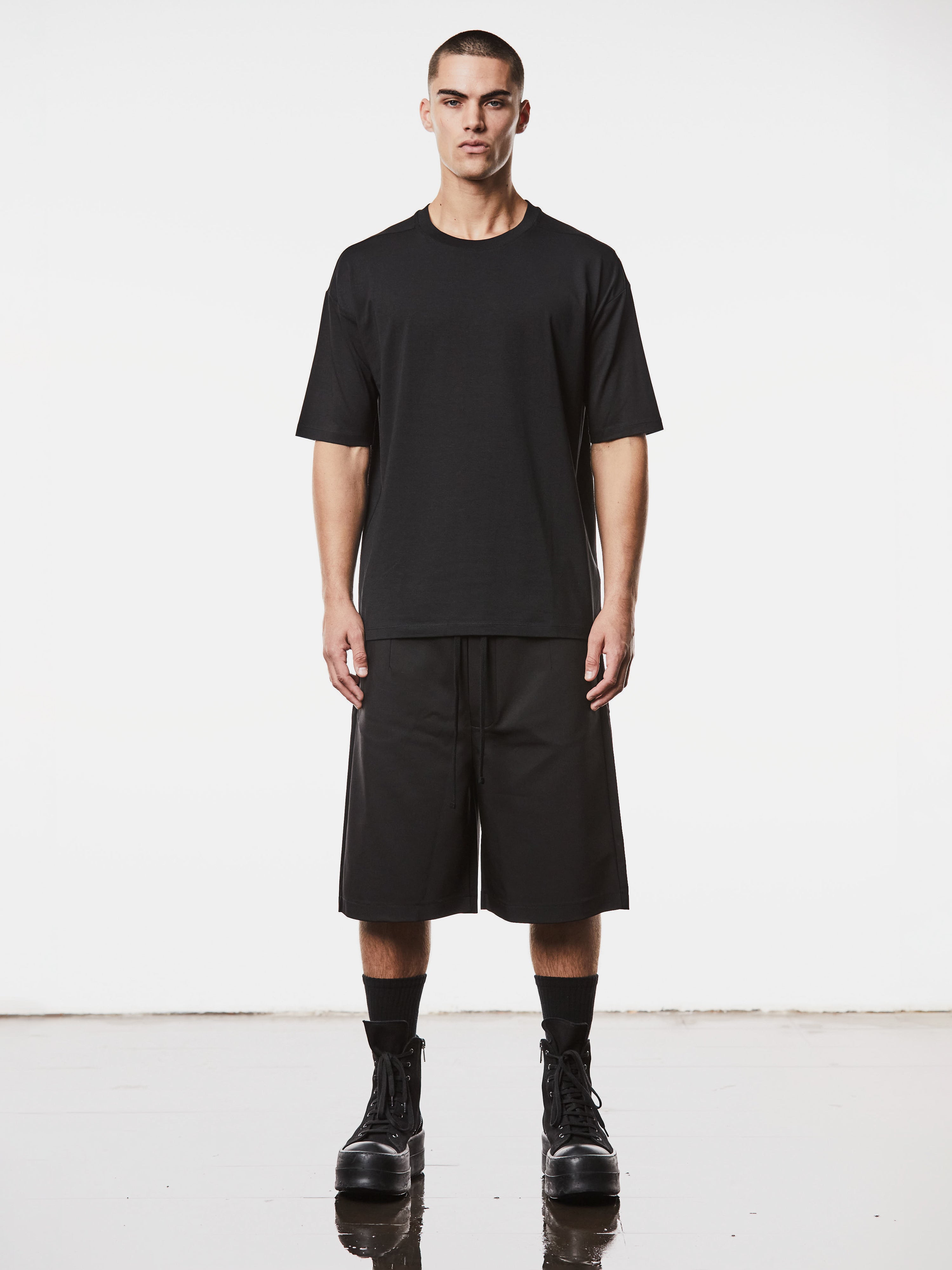 Round Neck Shirt with Embroidered Slash Detail - INN7