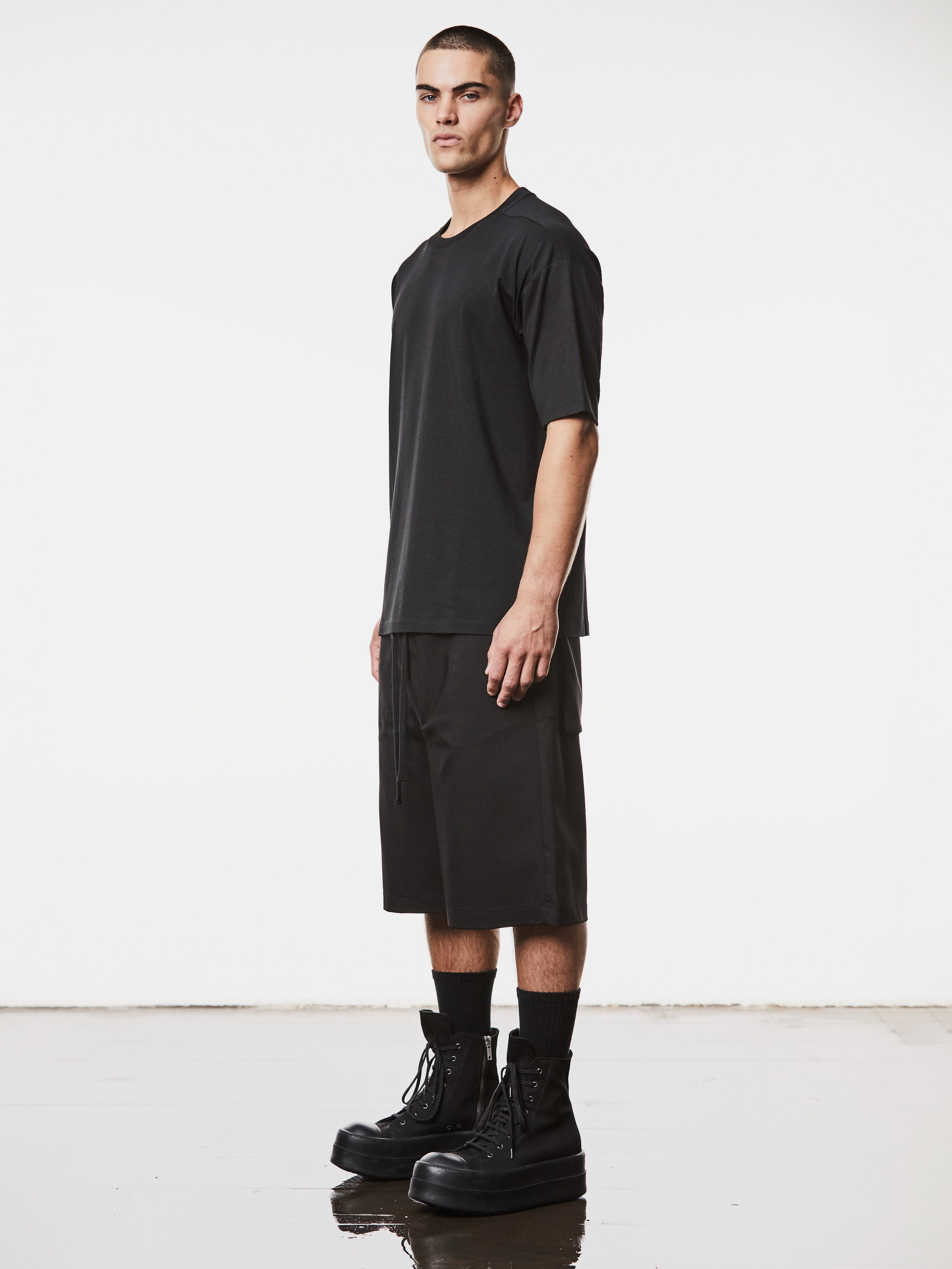 Round Neck Shirt with Embroidered Slash Detail - INN7