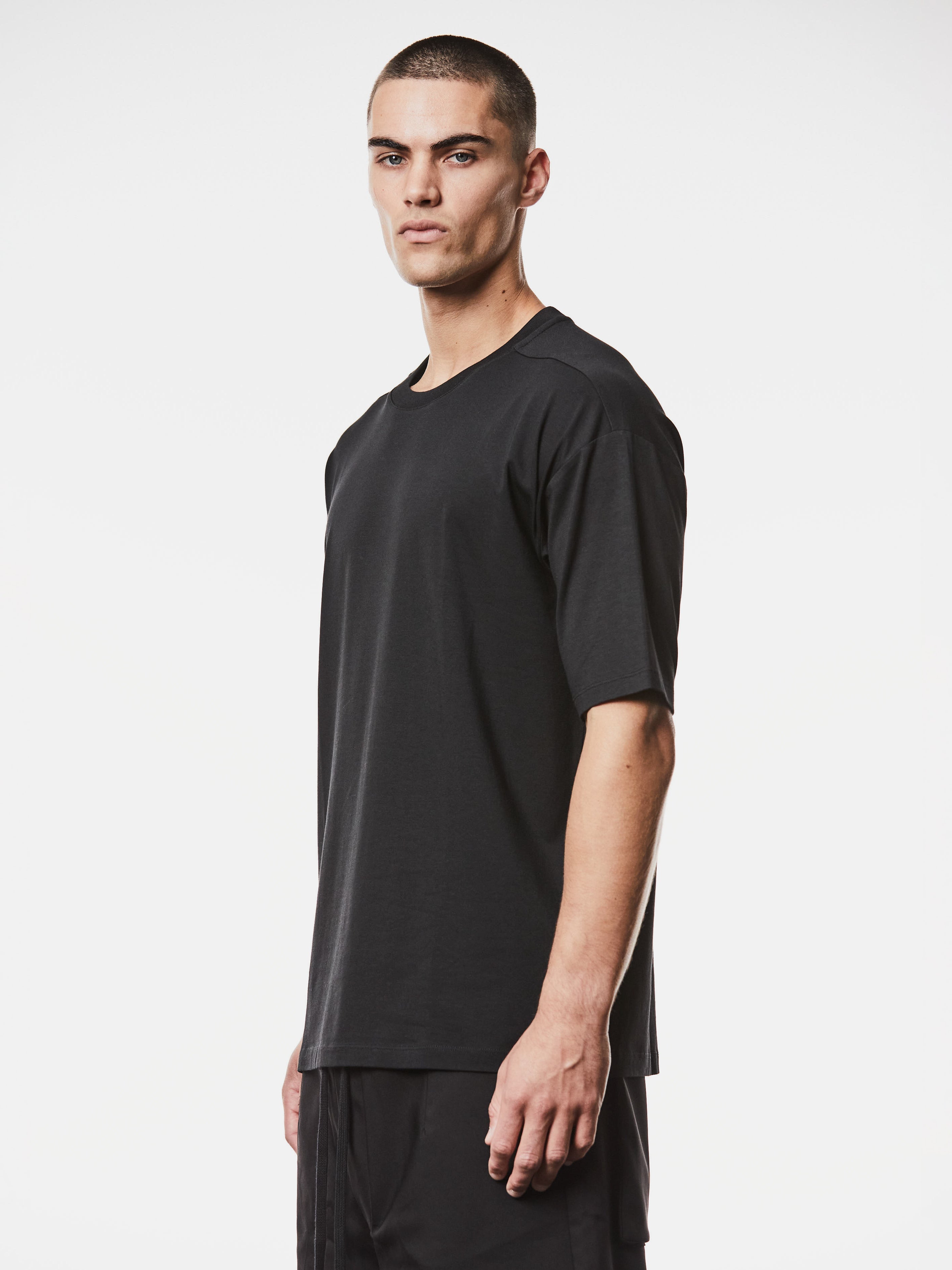 Round Neck Shirt with Embroidered Slash Detail - INN7