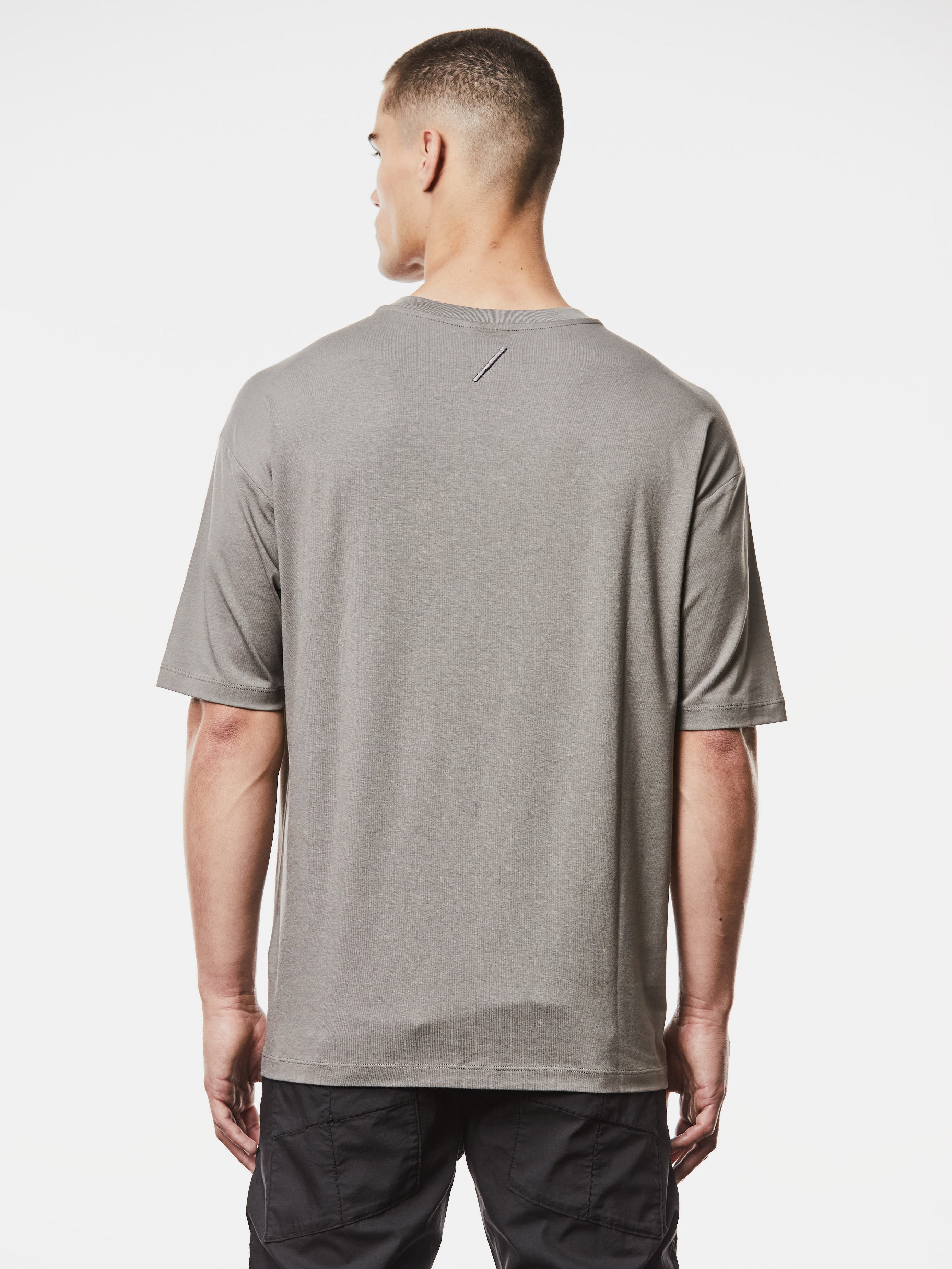 Round Neck Shirt with Embroidered Slash Detail - INN7