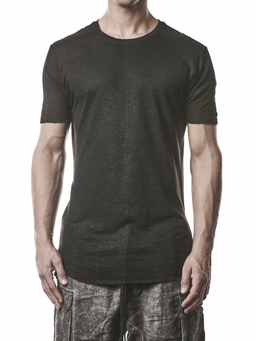 Linen Blend Insert T-Shirt - INN7