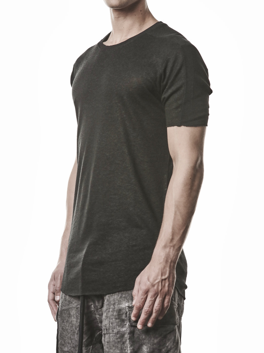 Linen Blend Insert T-Shirt - INN7