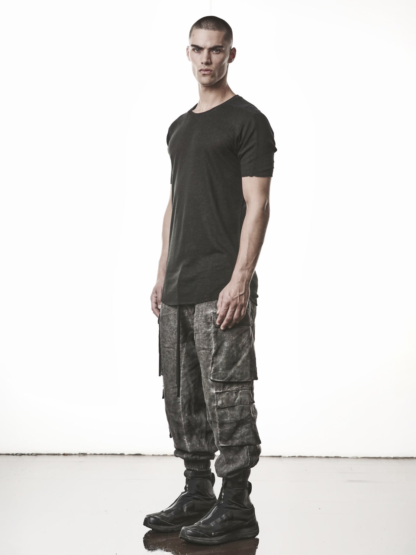 Linen Blend Insert T-Shirt - INN7