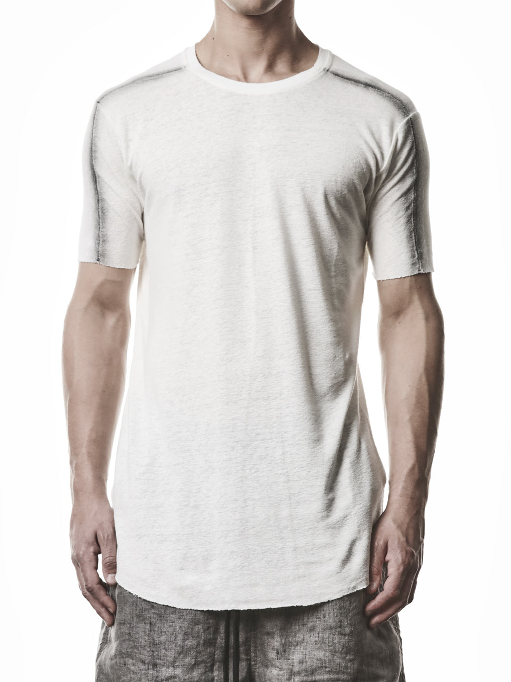 Linen Blend Insert T-Shirt - INN7