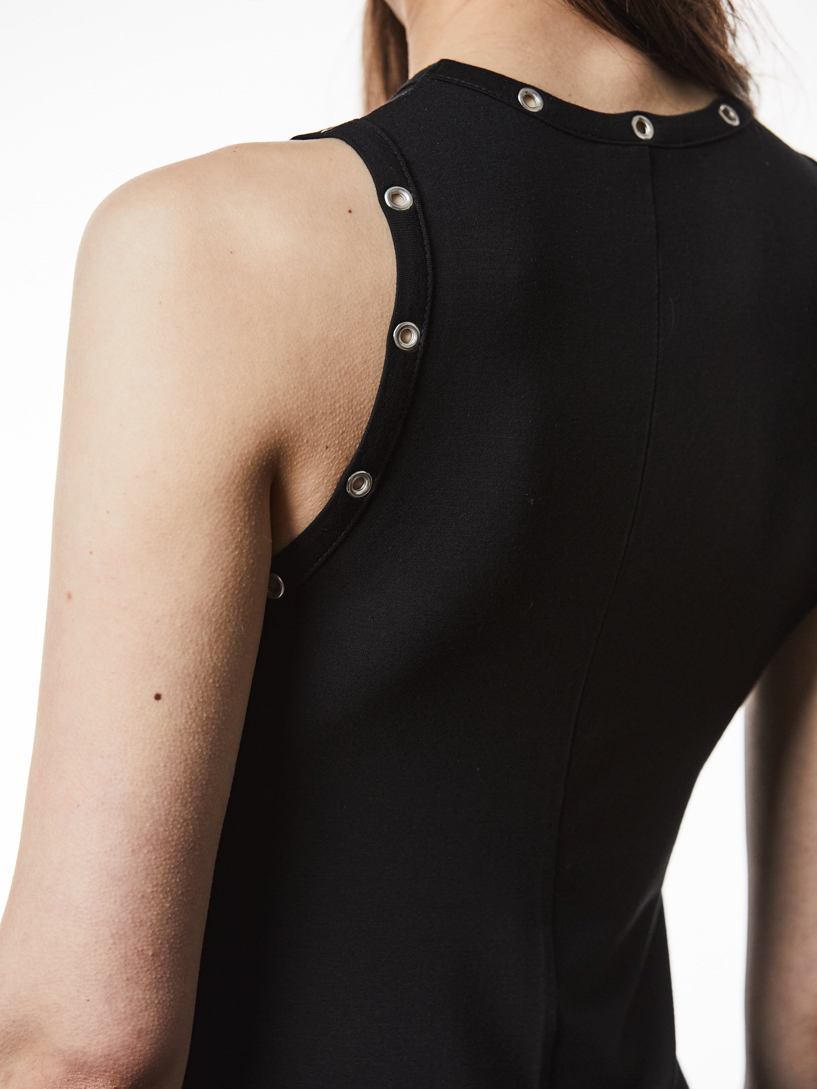 Crew Neck Long Dress with Eyelet Details - INN7