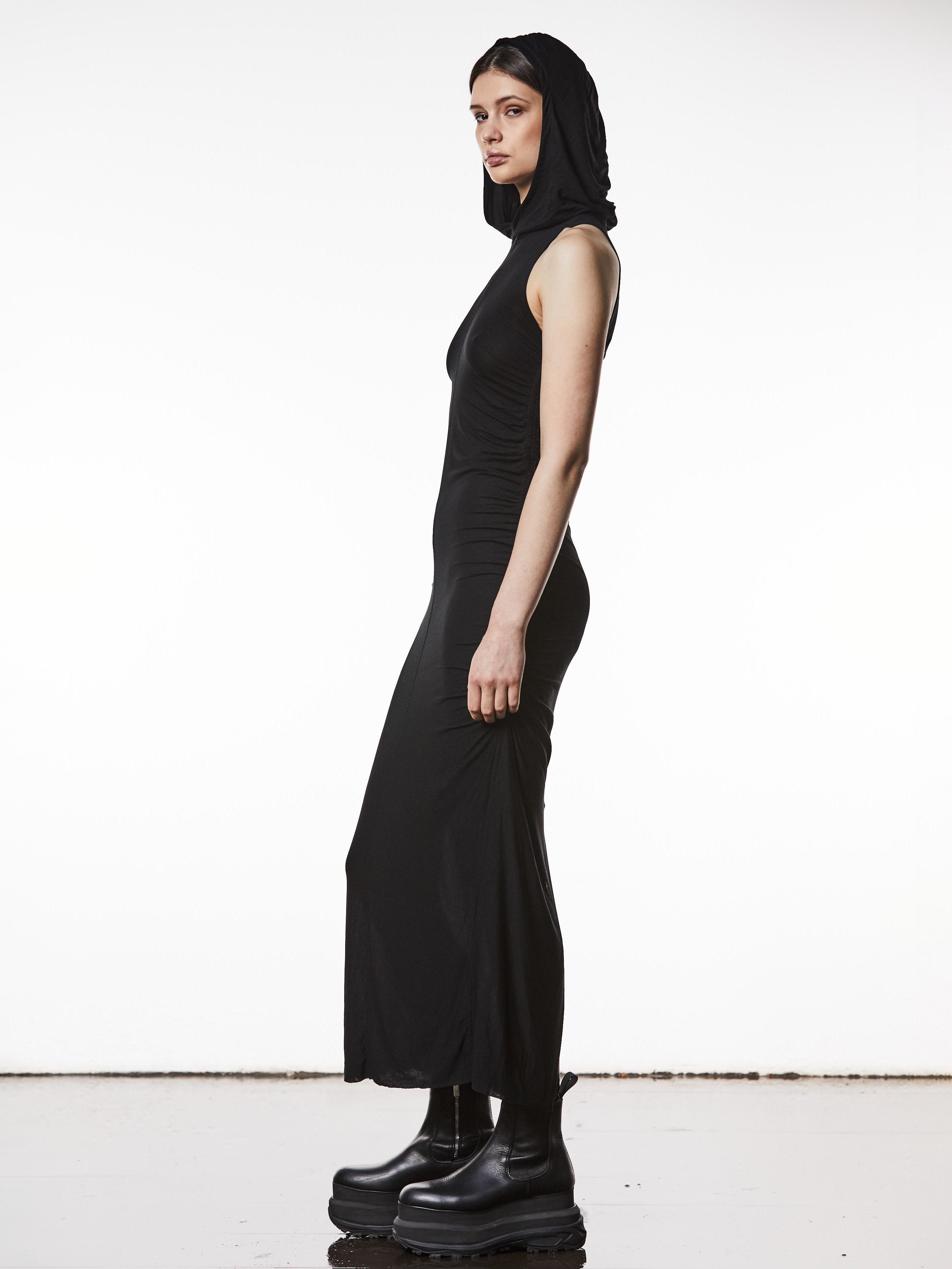 Hooded Semi-Transparent Dress - INN7