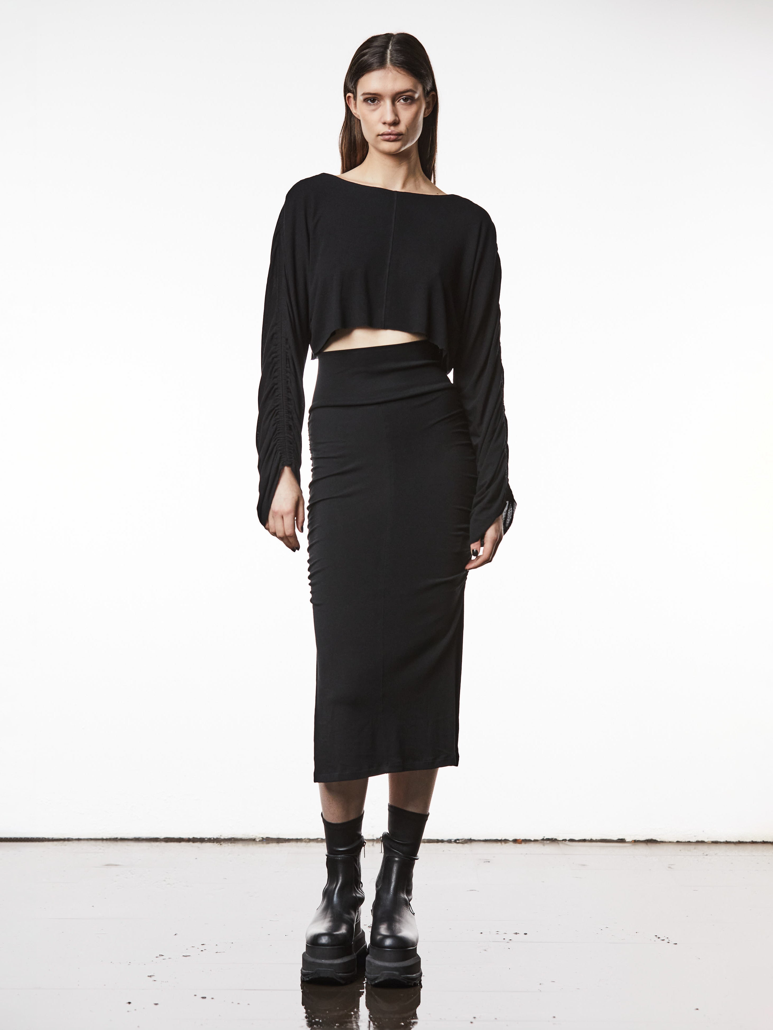 Cropped Shirt with Gathered Sleeves - INN7