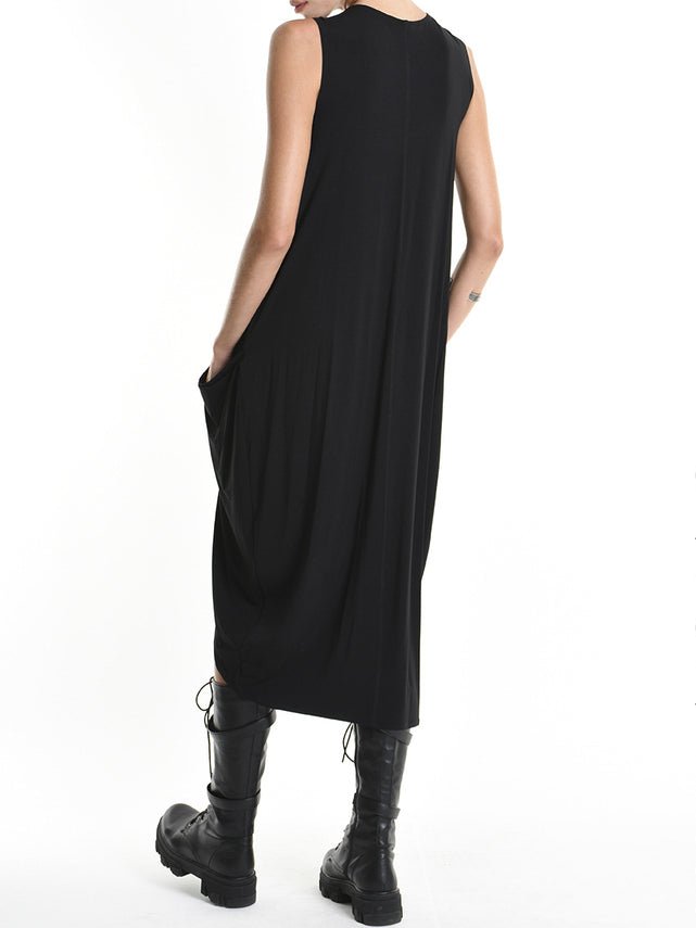 Asymmetric Dress with Side Pockets - by LA HAINE INSIDE US