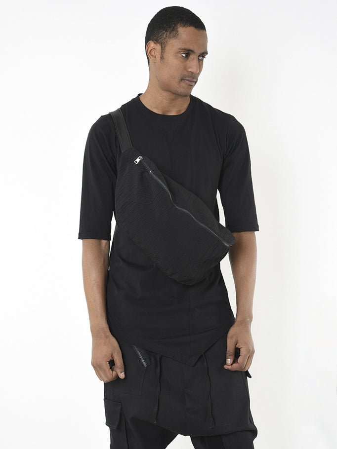 Cotton Crossbody Bag with Leather Strap - by LA HAINE INSIDE US