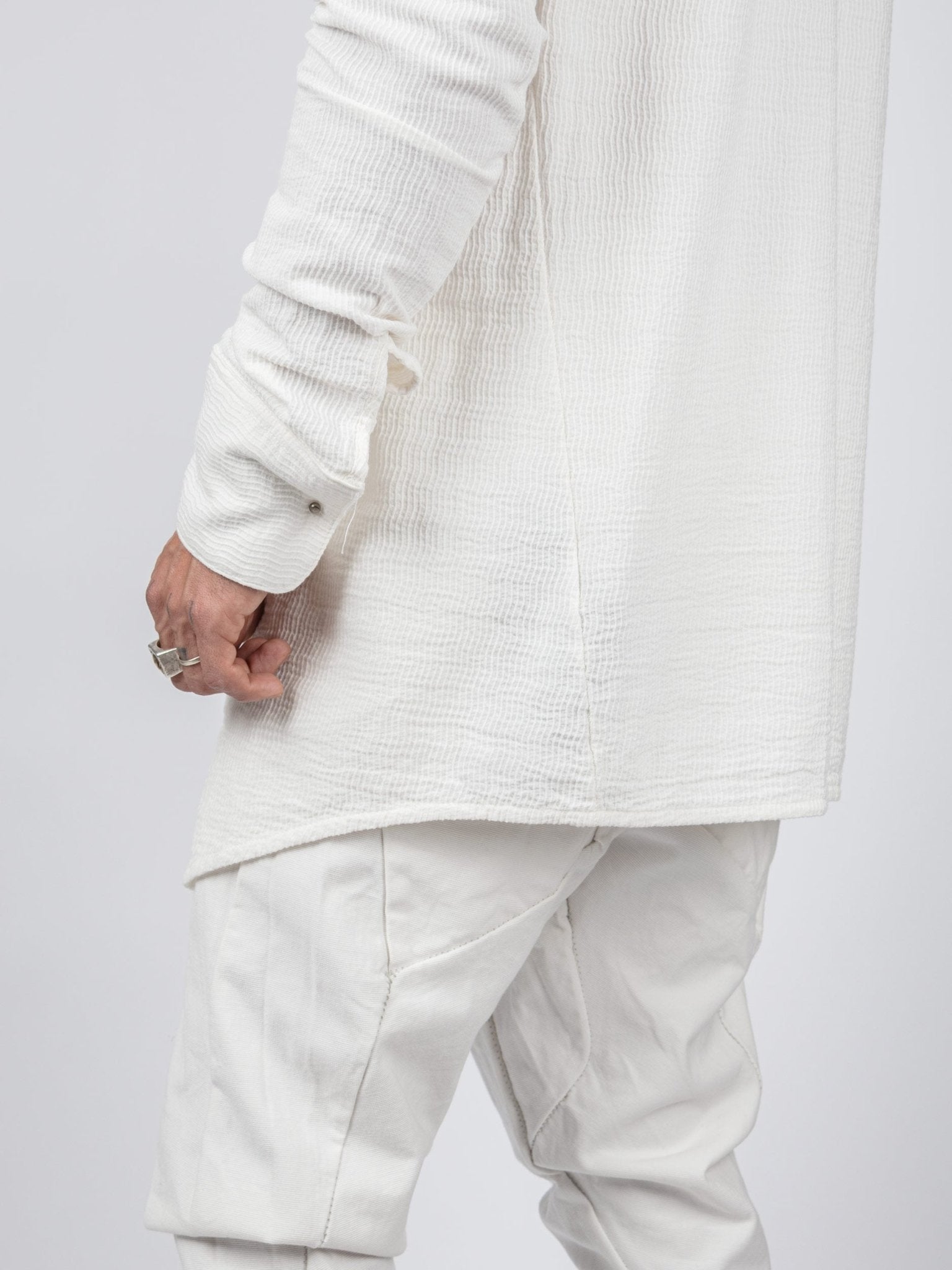 Dandy Micro Ondes Organic Cotton Overshirt — White - by Isaac Sellam