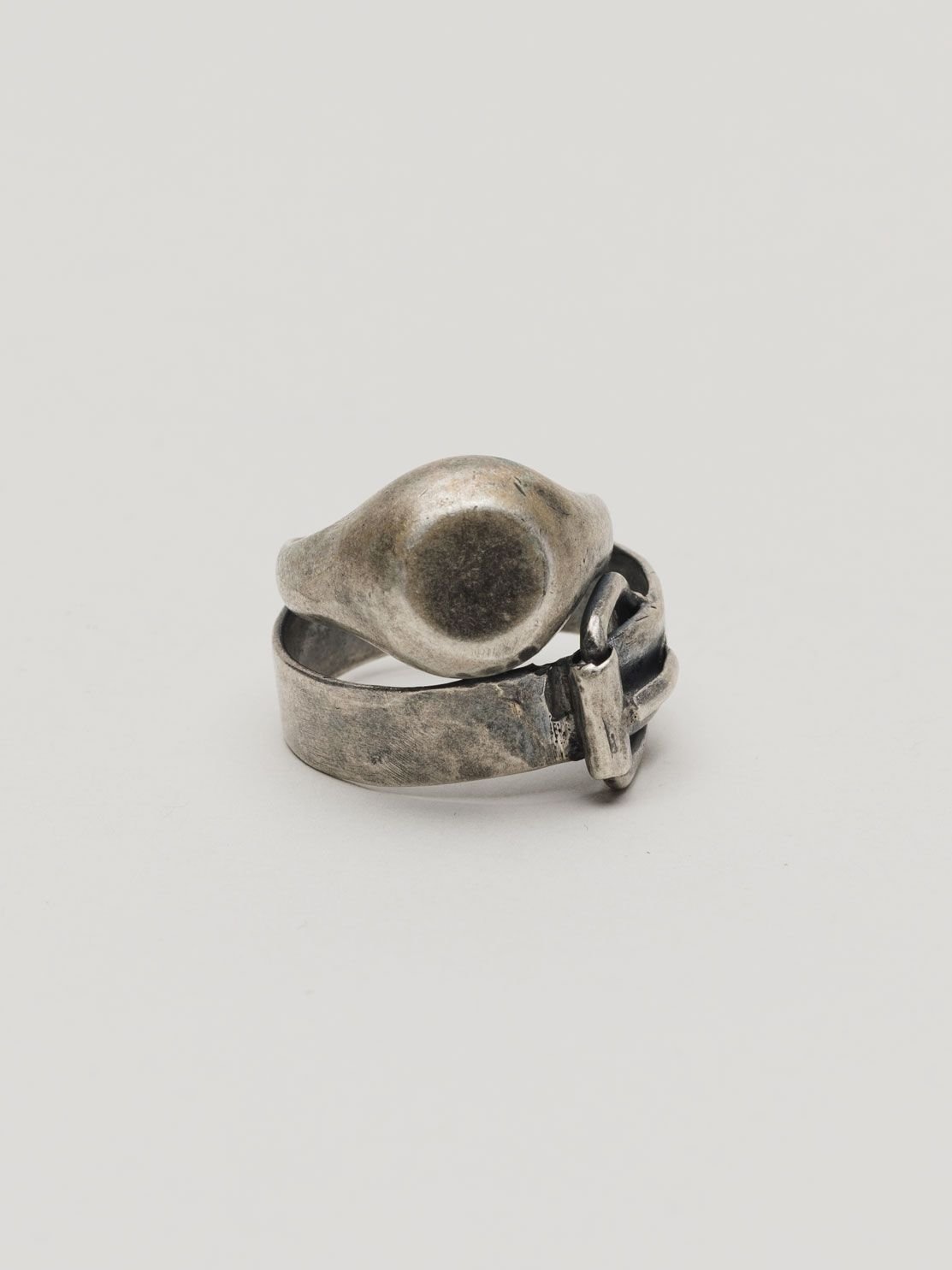 Goti Double Signet Silver Ring - INN7