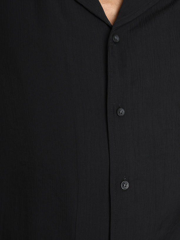 Embossed Rayon Open - Collar Shirt - by LA HAINE INSIDE US