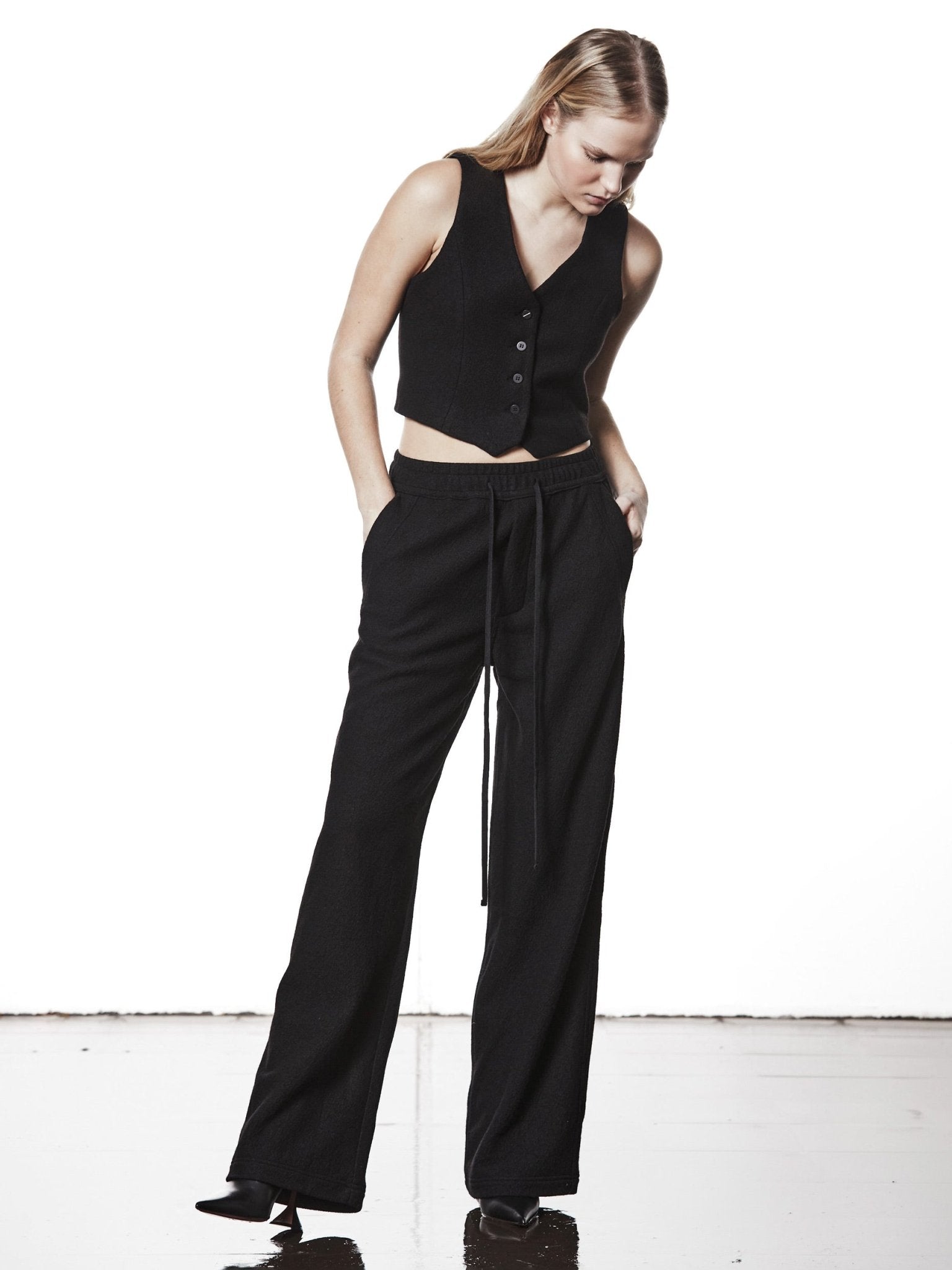 Fitted Wool Vest - by THOM KROM