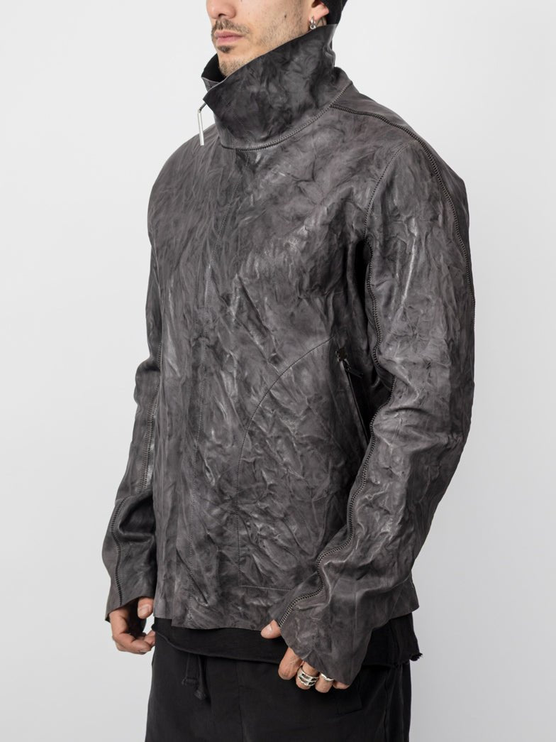 Garment - Dyed Lambskin Spine Jacket - by ISAAC SELLAM