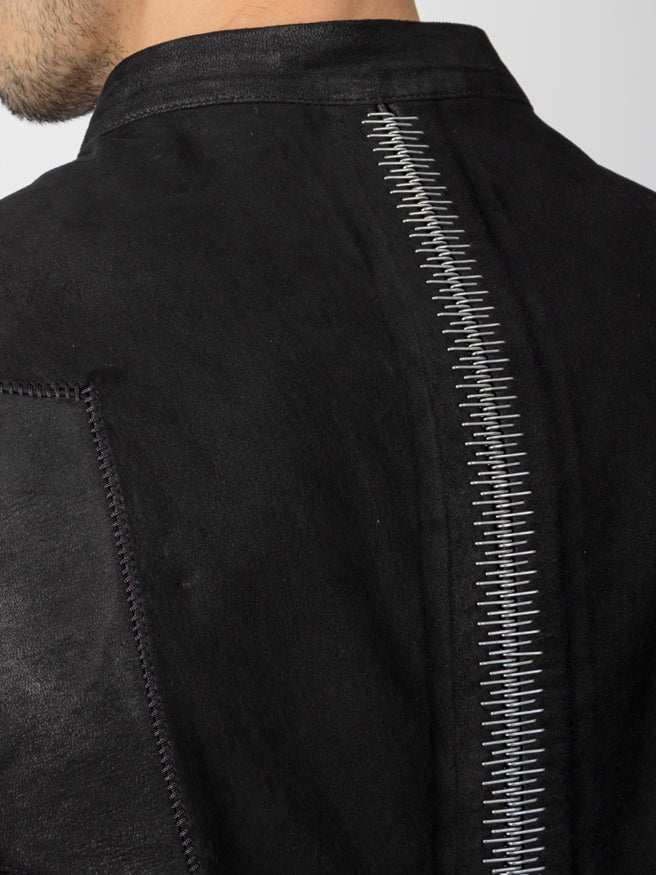 Garment - Dyed Lambskin Spine Jacket - by ISAAC SELLAM