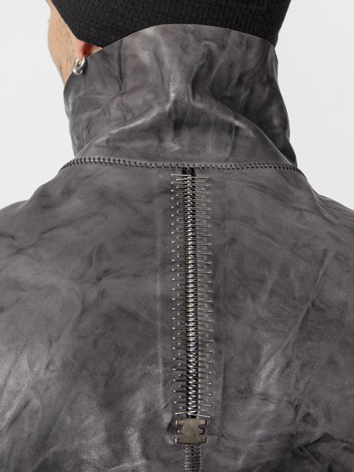 Garment - Dyed Lambskin Spine Jacket - by ISAAC SELLAM
