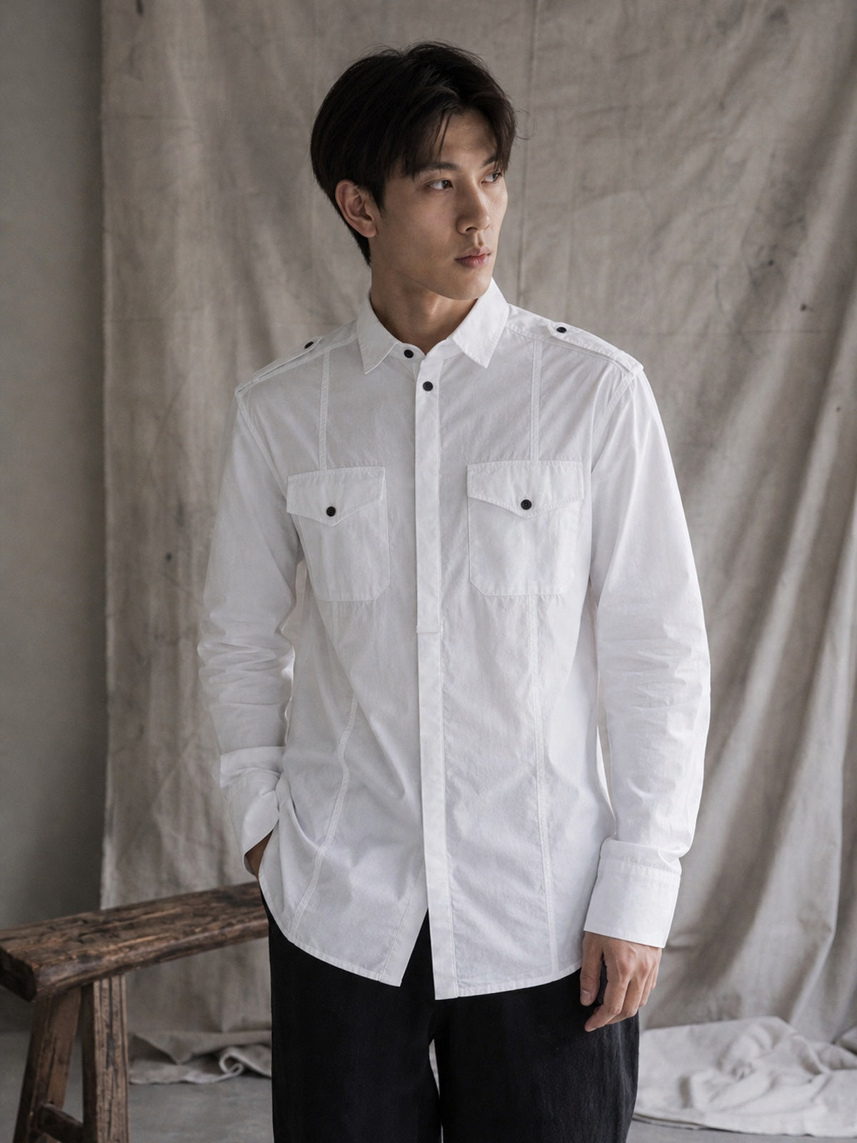 AITO BOTTONED SHIRT, תצוגת לבישה עריכתית