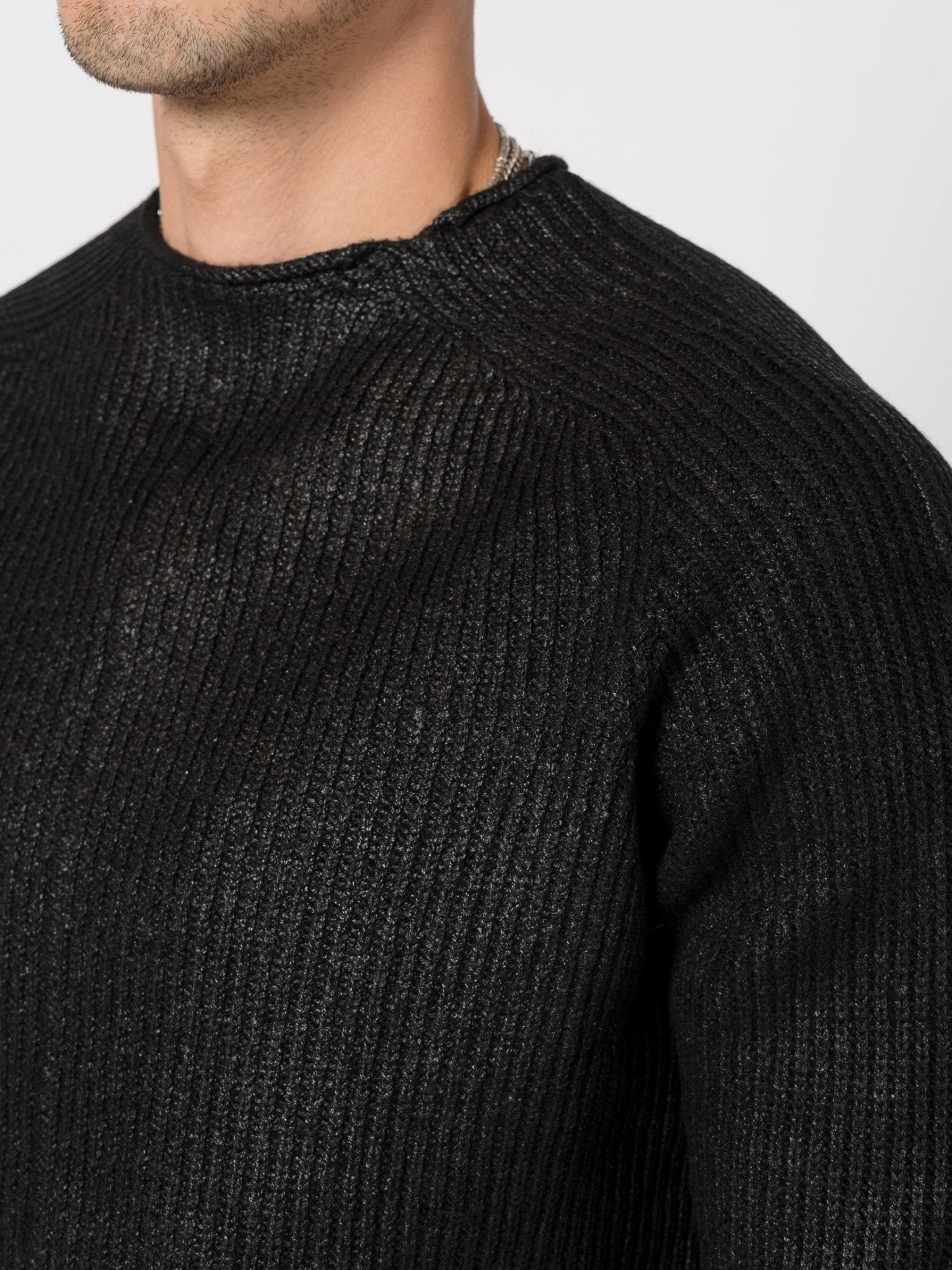Laminated Light Cotton Ribbed Knit - by MD75