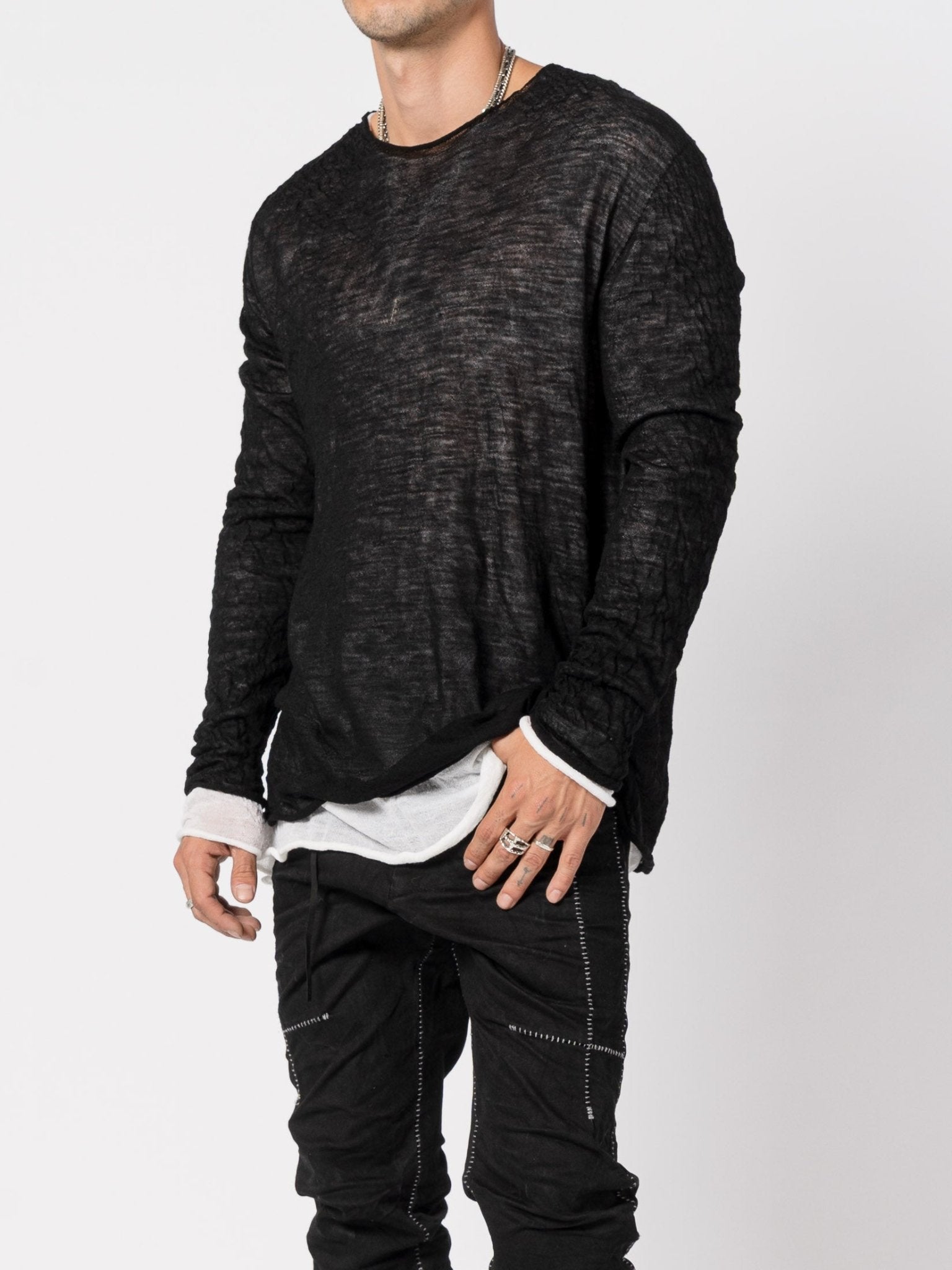 Lightweight Twist - Wool Long Sleeve Top - by MD75