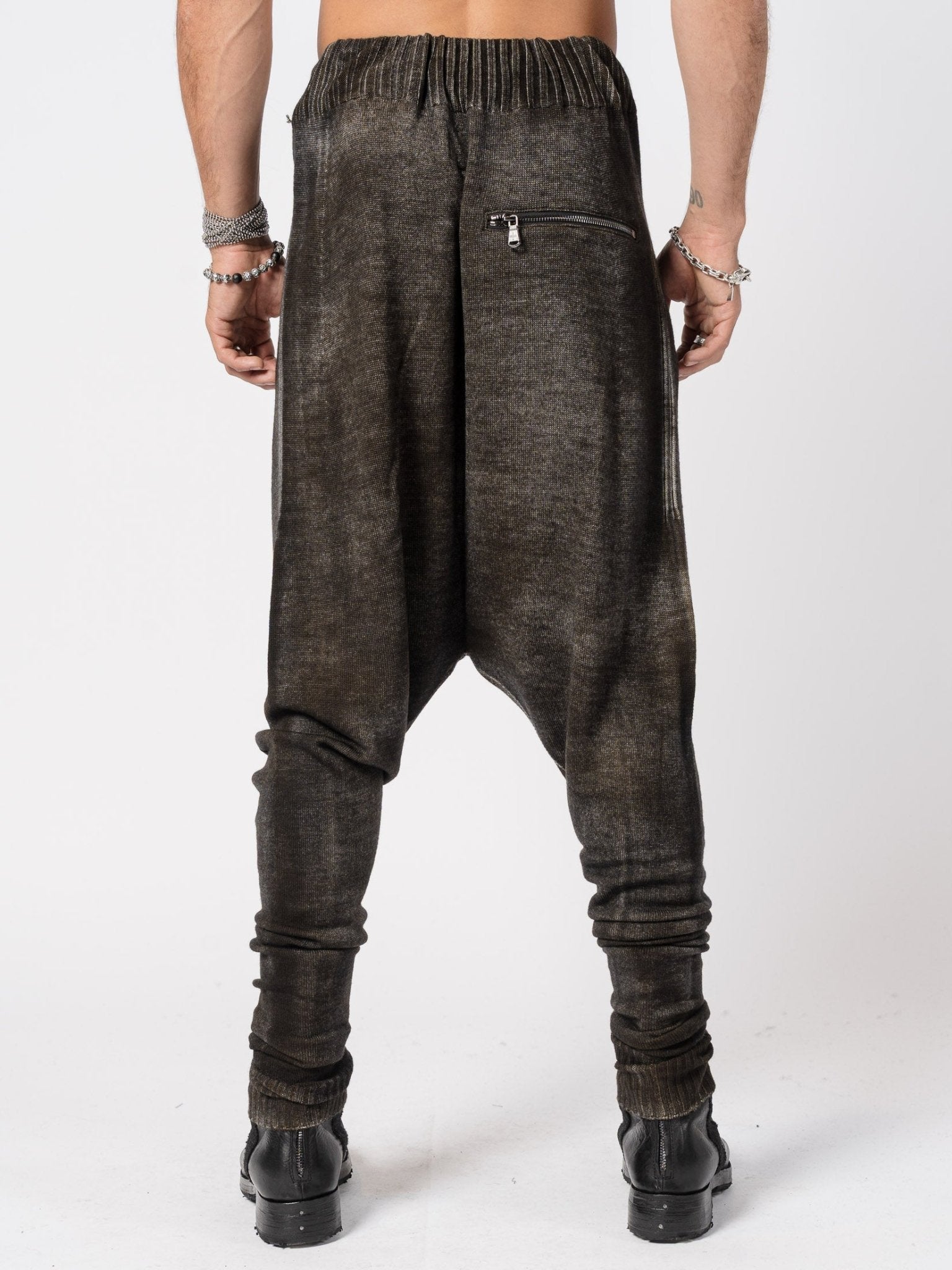 Low Crotch Wool Knit Pants - by MD75