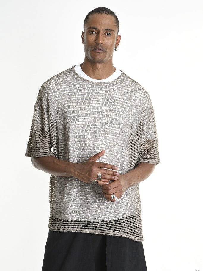 Open - Knit Mesh T-Shirt - by LA HAINE INSIDE US