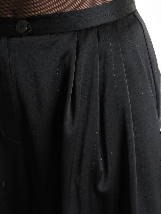 Pinstripe Satin Palazzo Trousers - by LA HAINE INSIDE US