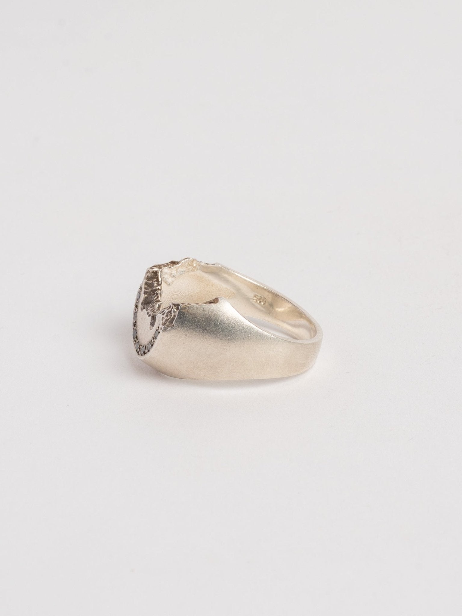 Raw Crescent and Diamonds Ring - by AITO