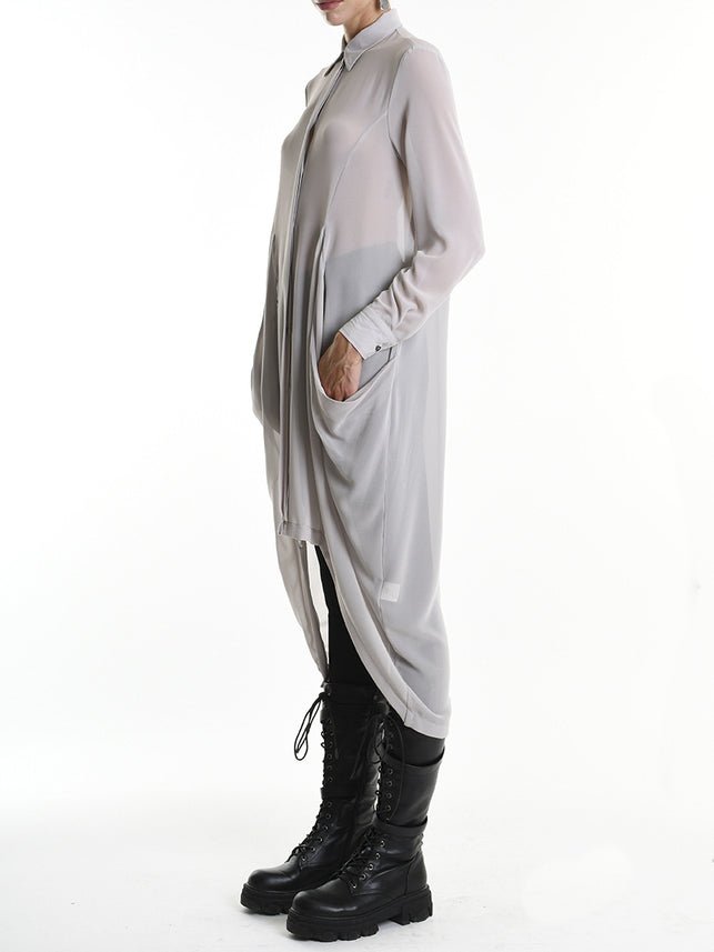 Shirt Dress with Oversized Pockets - by LA HAINE INSIDE US