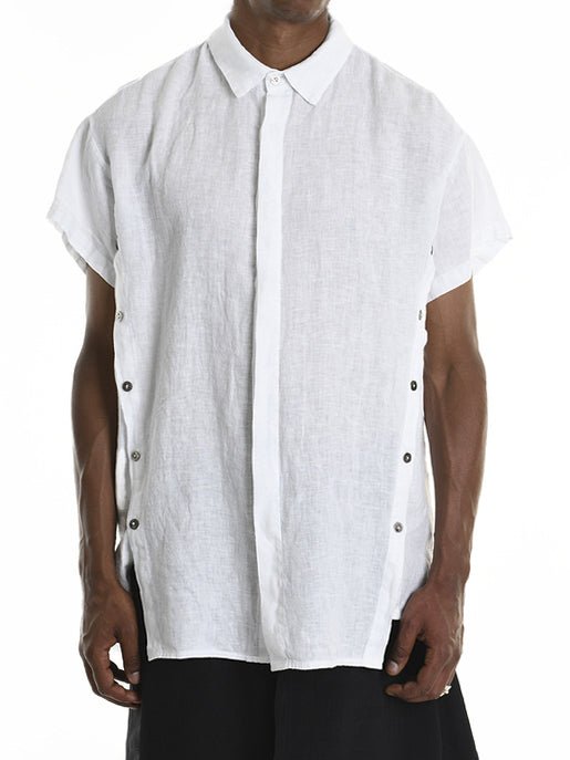 Short Sleeve Shirt with Side Buttons - by LA HAINE INSIDE US