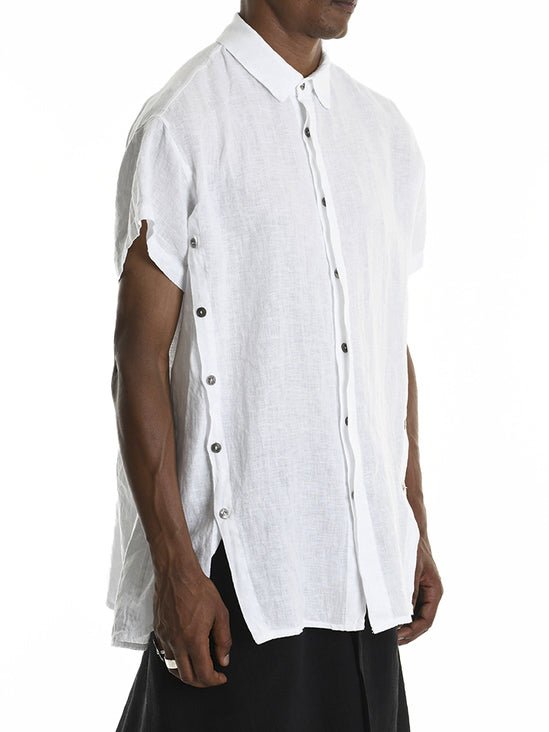 Short Sleeve Shirt with Side Buttons - by LA HAINE INSIDE US