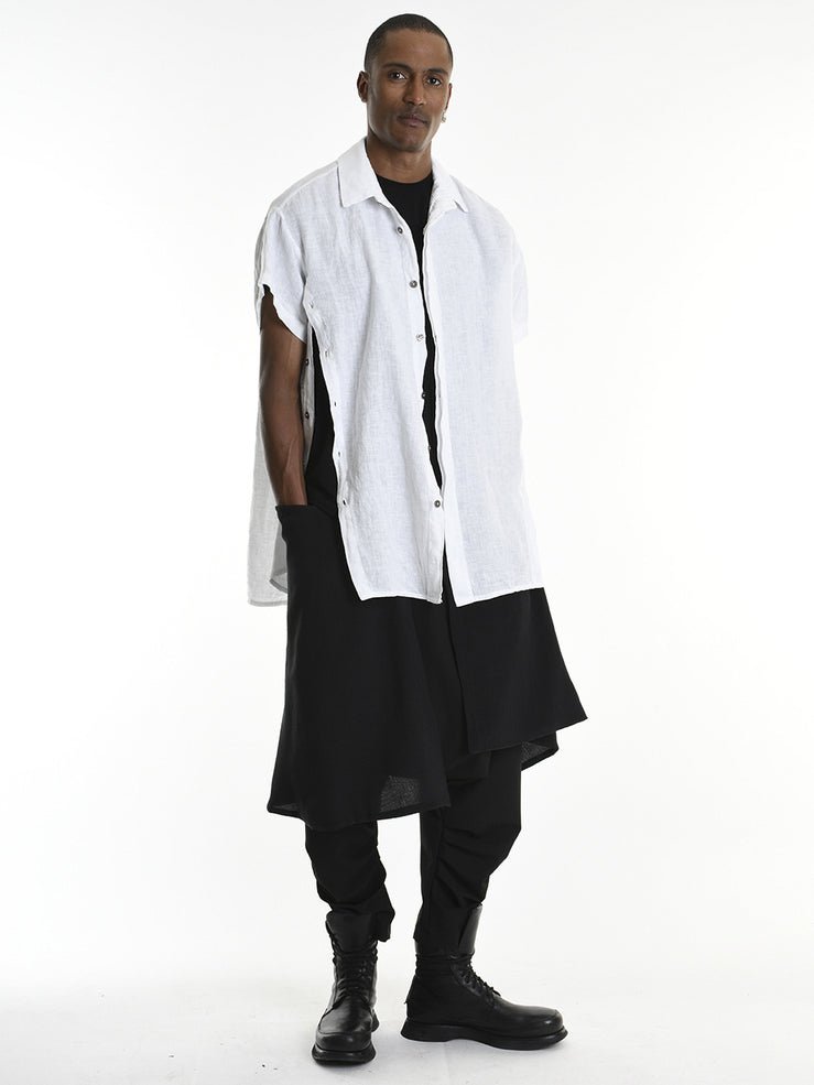 Short Sleeve Shirt with Side Buttons - by LA HAINE INSIDE US