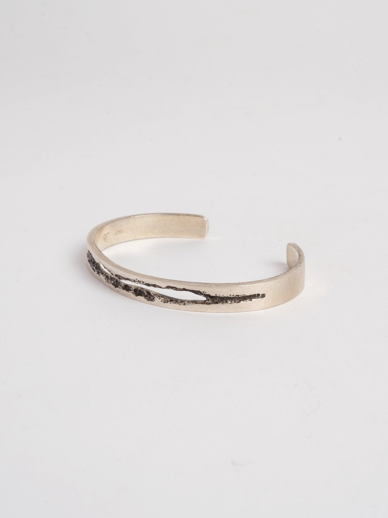 Silver Cuff with Raw Channel - by AITO