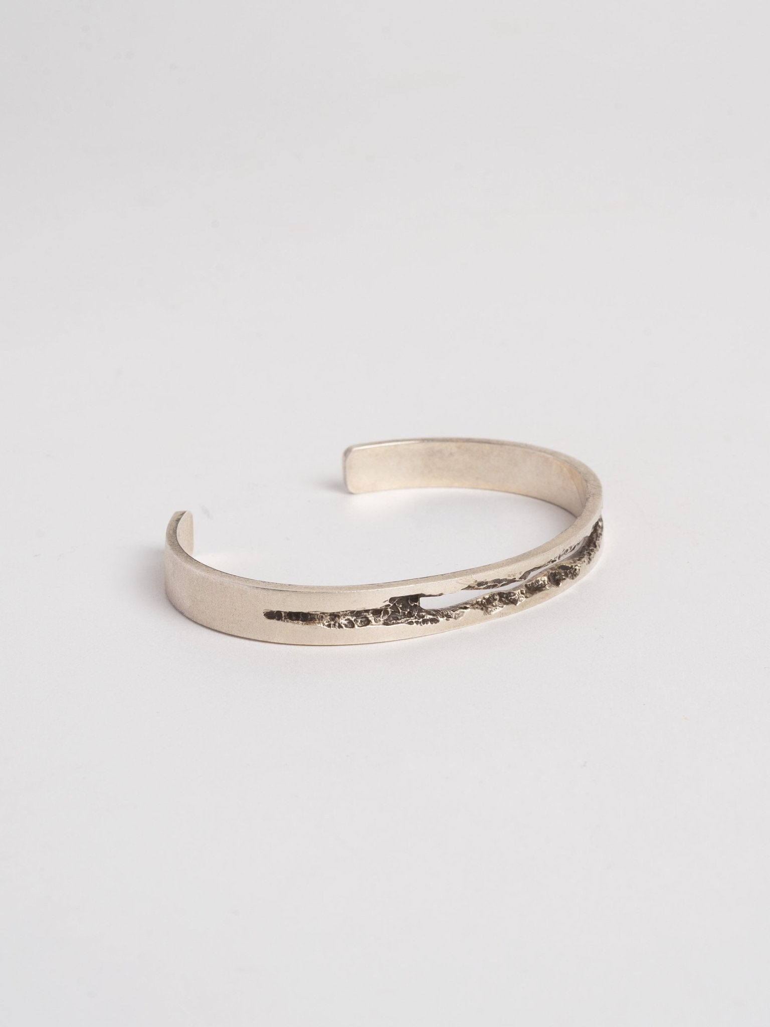Silver Cuff with Raw Channel - by AITO