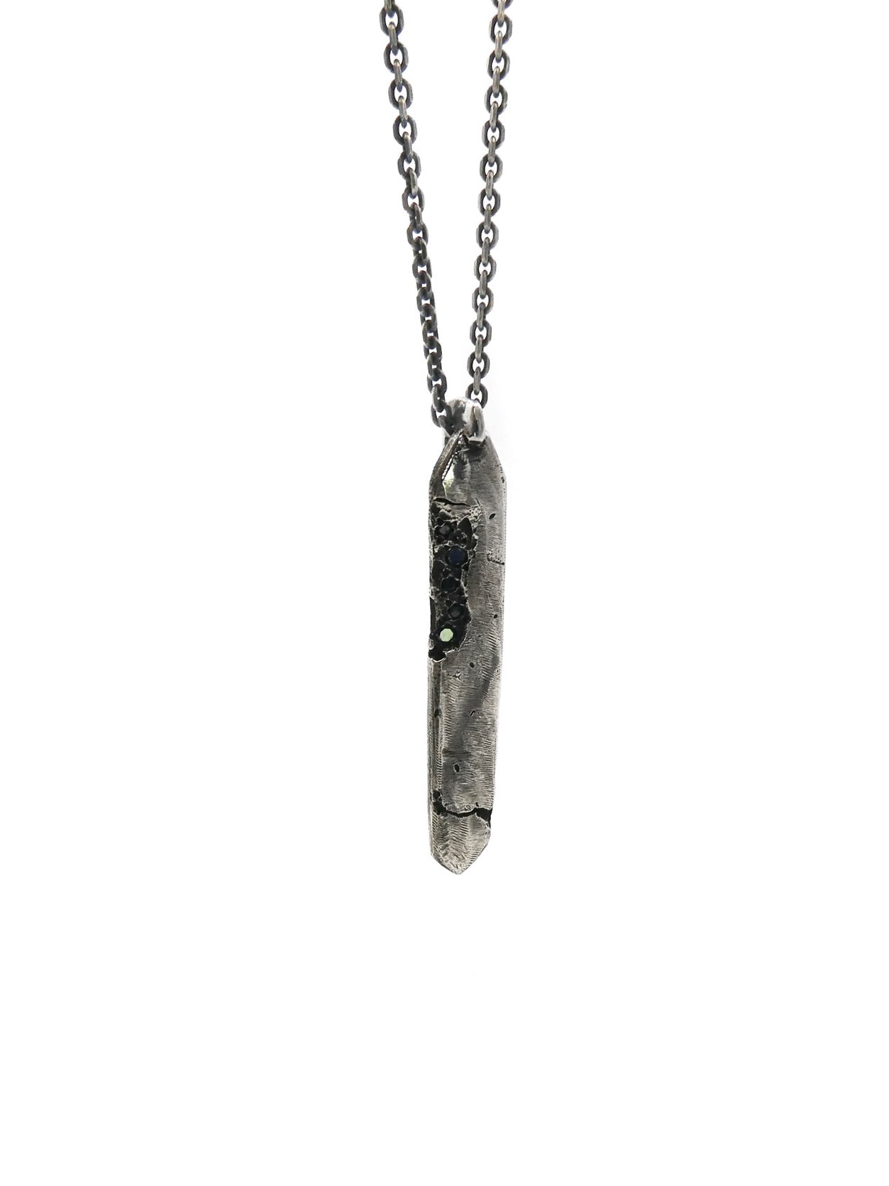 Spike Pendant Necklace with Black Diamonds - INN7