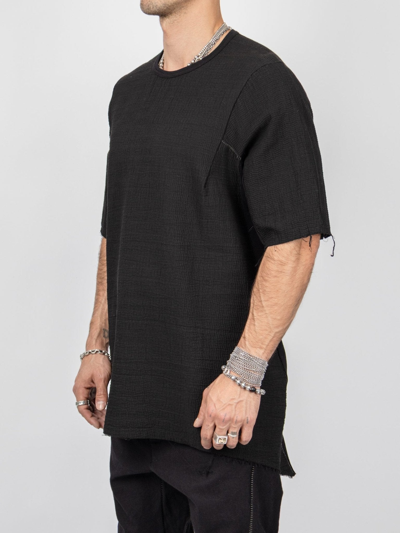 Staple 69 Micro Ondes Organic Cotton T-Shirt — Black - by Isaac Sellam