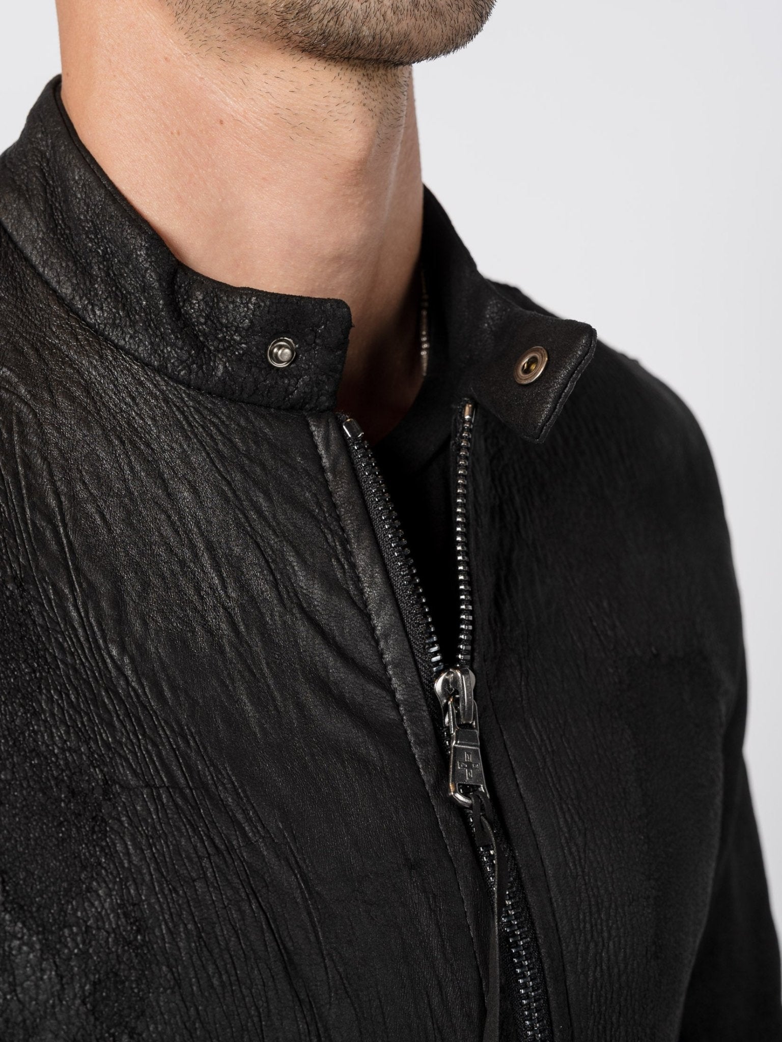 Stretch Leather Jacket - by MD75