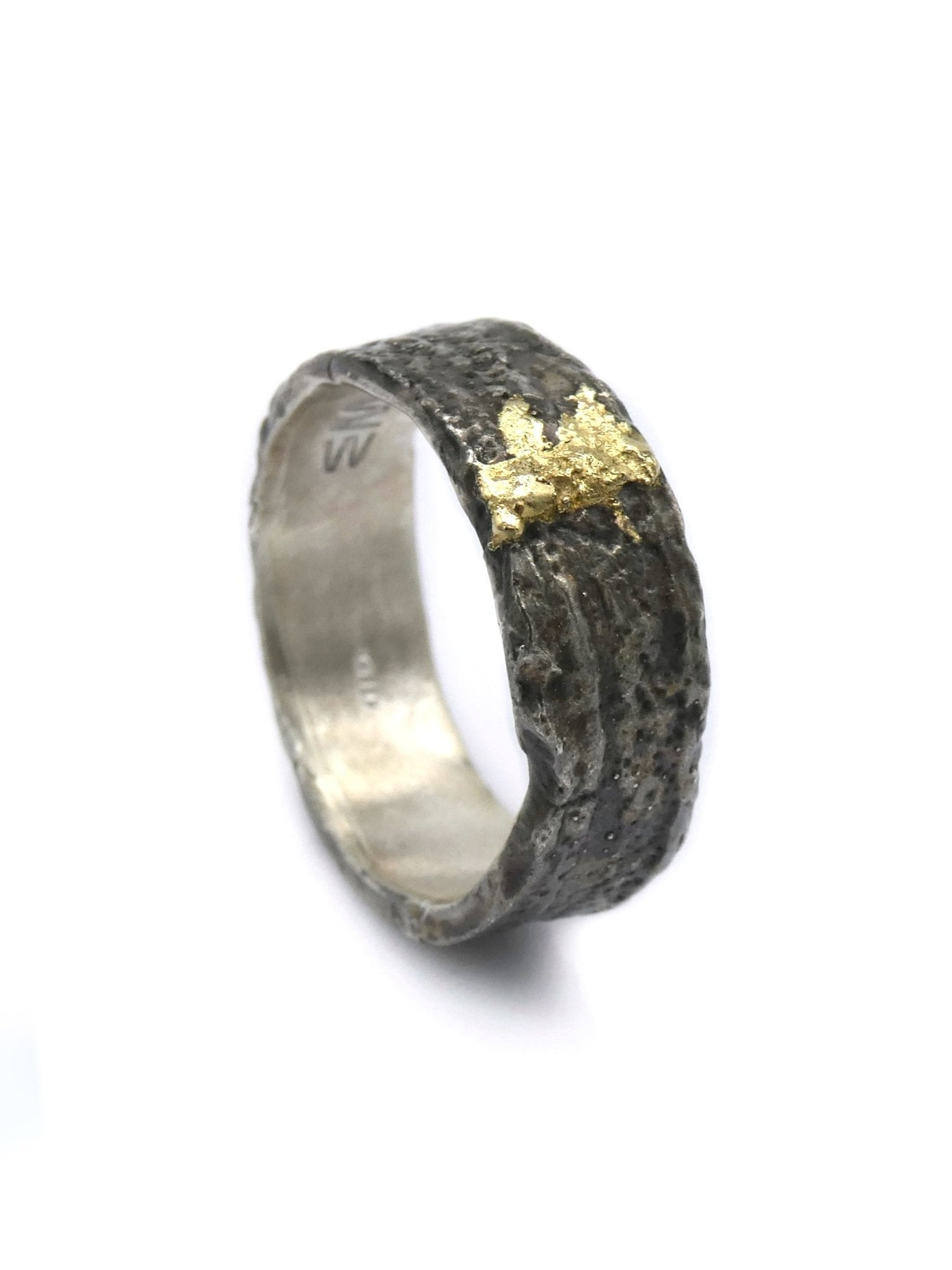 Textured Silver Band with Gold Detail - INN7