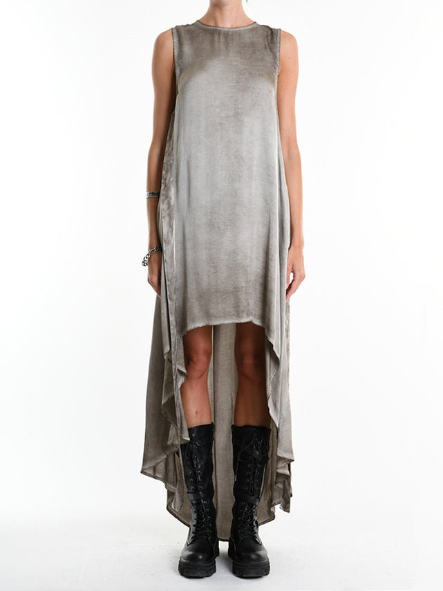 Viscose Satin Asymmetrical Dress - by LA HAINE INSIDE US