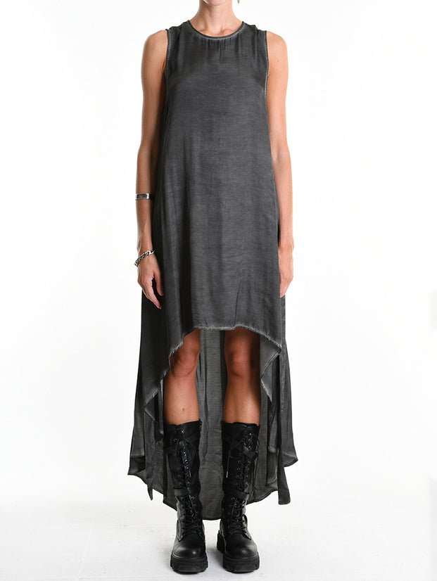 Viscose Satin Asymmetrical Dress - by LA HAINE INSIDE US