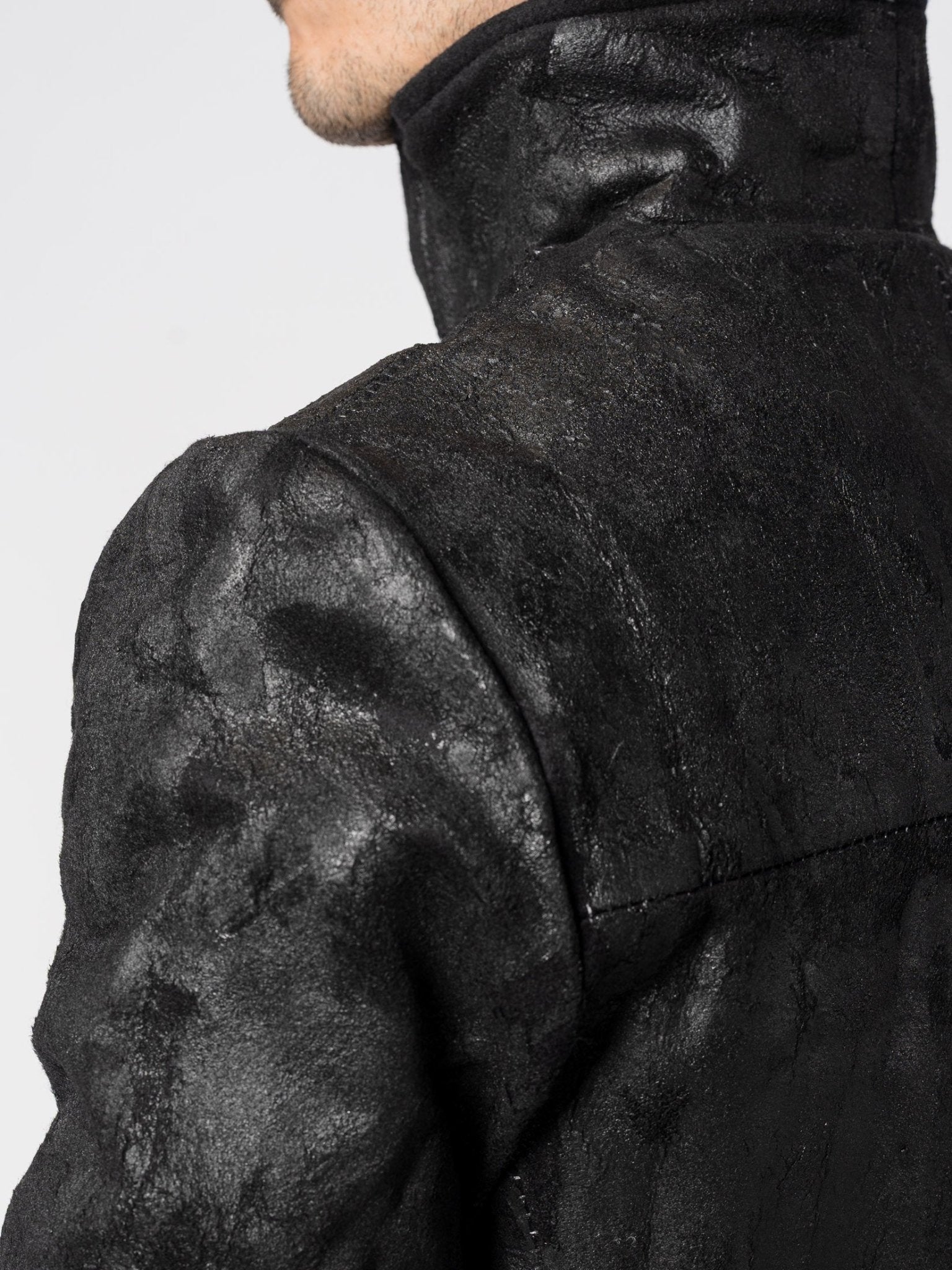 Wool - Cashmere Coat with PU Finish - by MD75