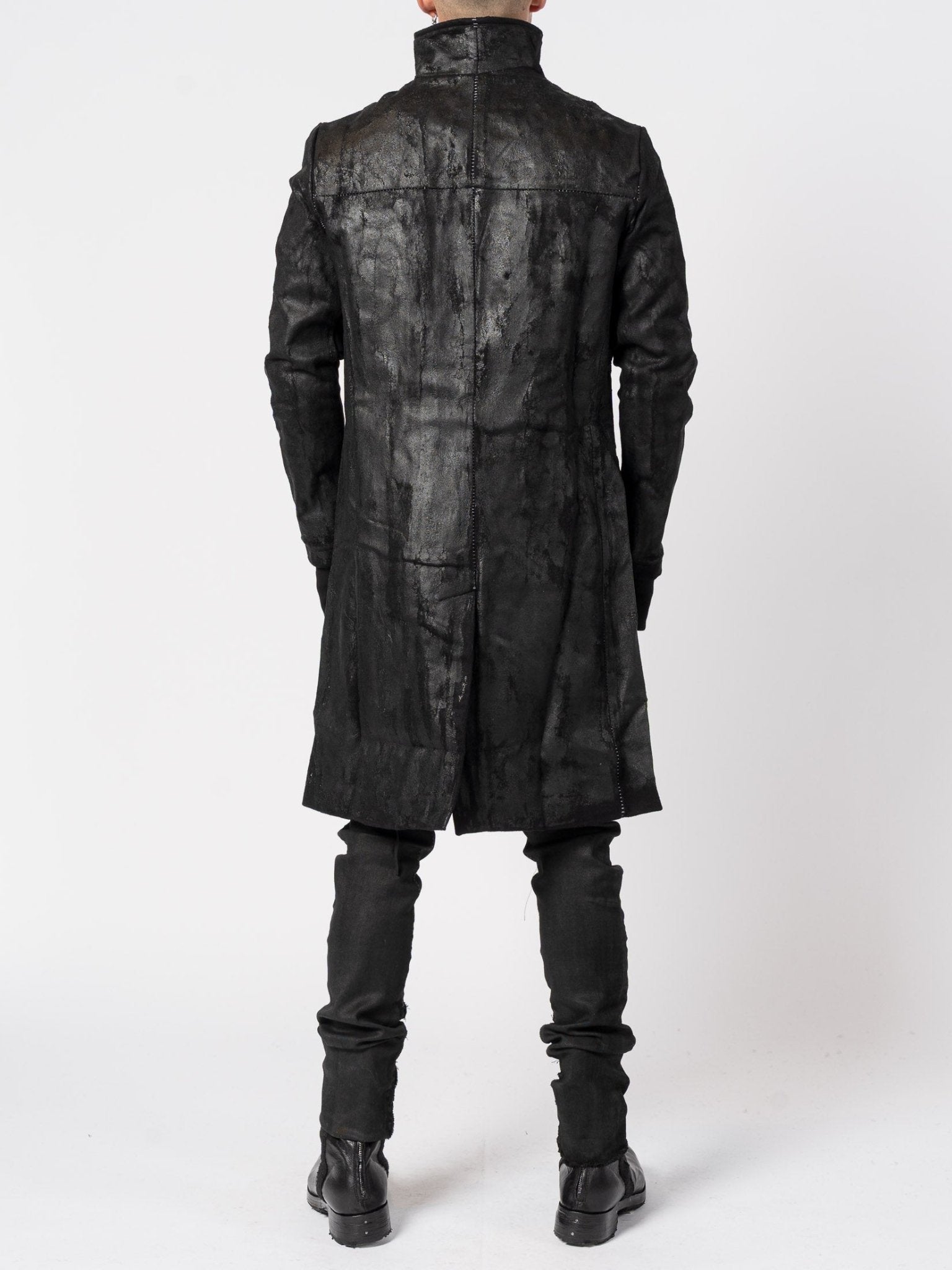 Wool - Cashmere Coat with PU Finish - by MD75