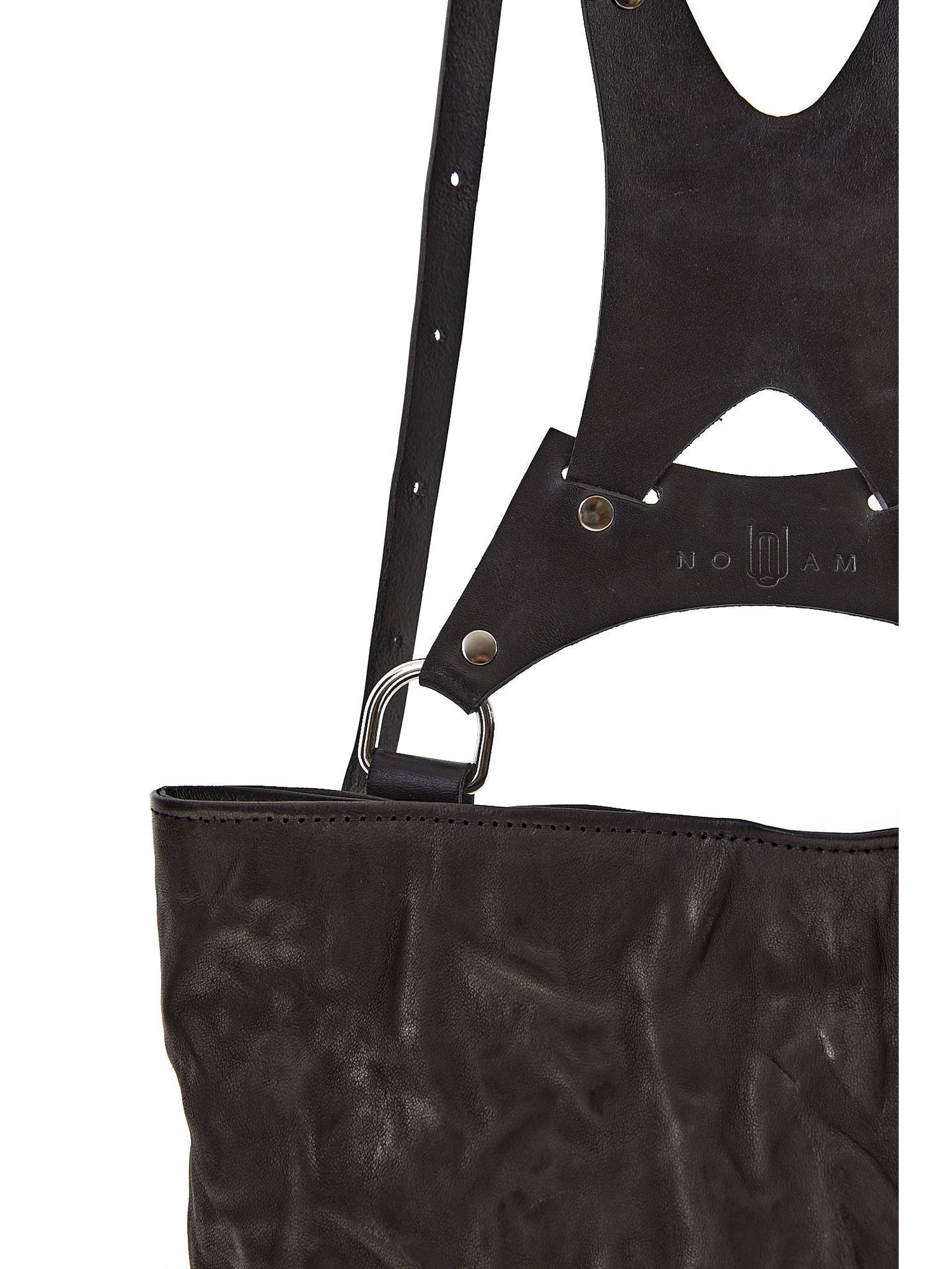NOAM Oyster Backpack, strap and top hardware detail close-up