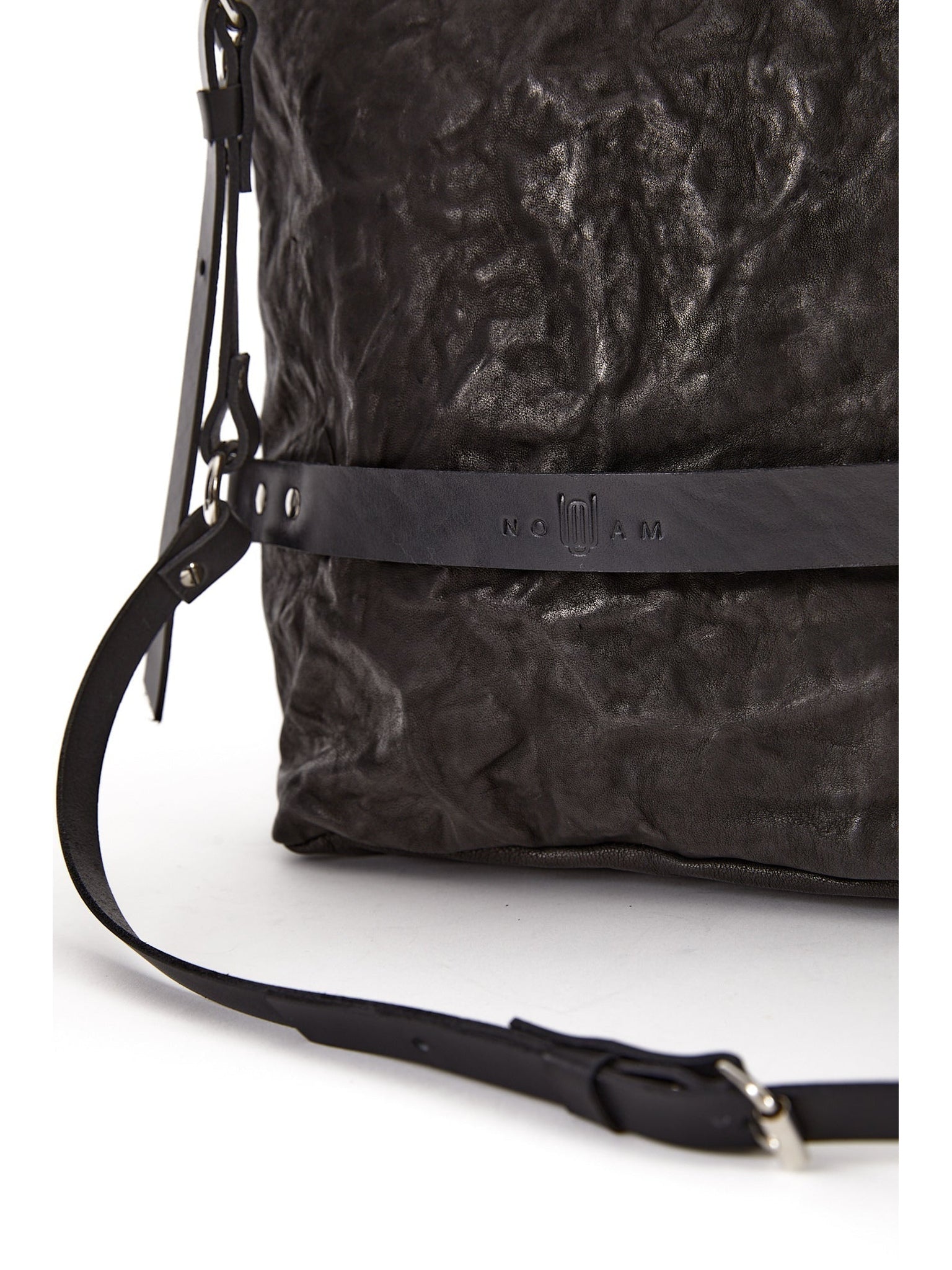 NOAM Oyster Backpack, lower strap and bag detail close-up