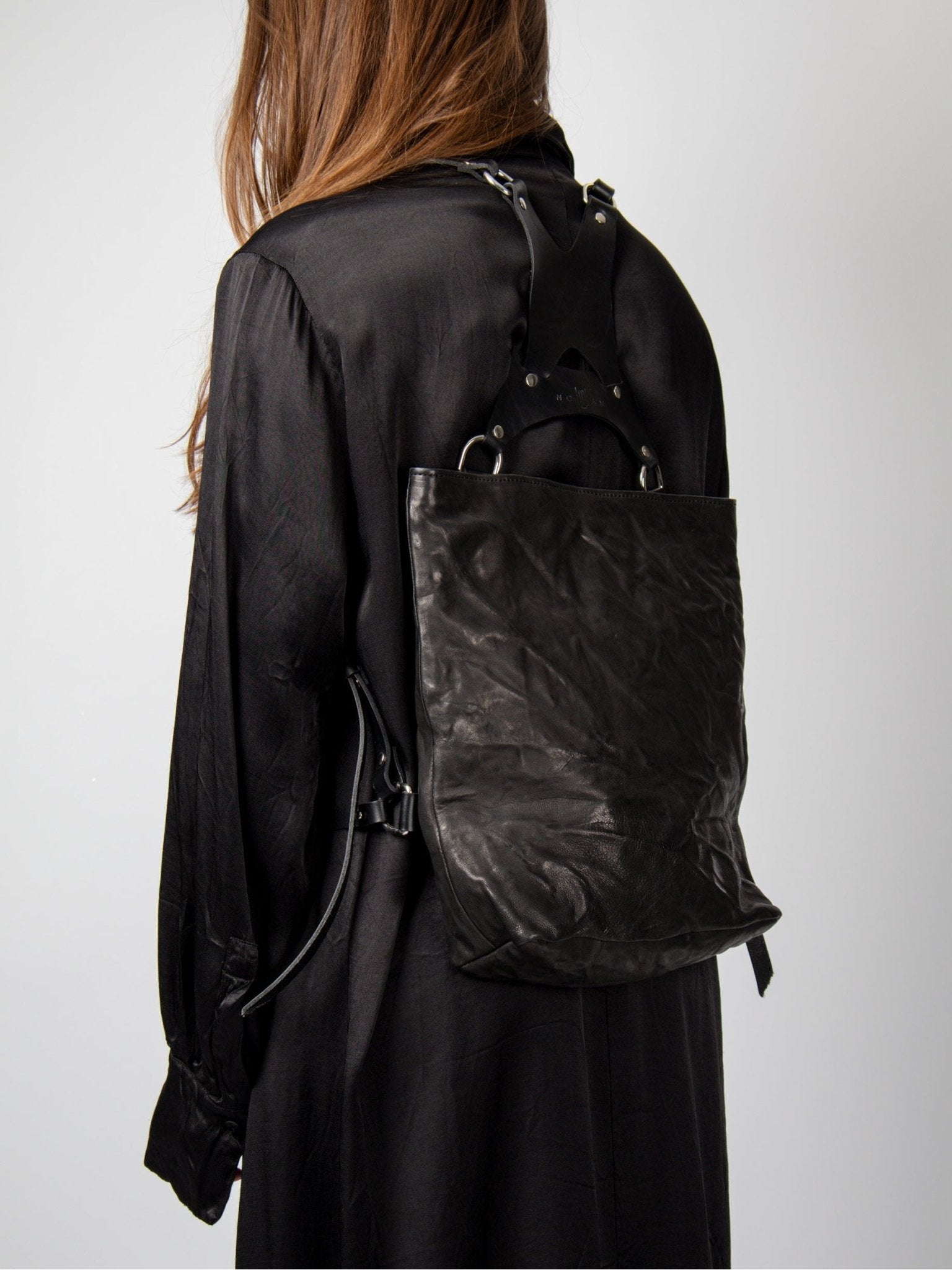 NOAM Oyster Backpack, backpack worn on back view