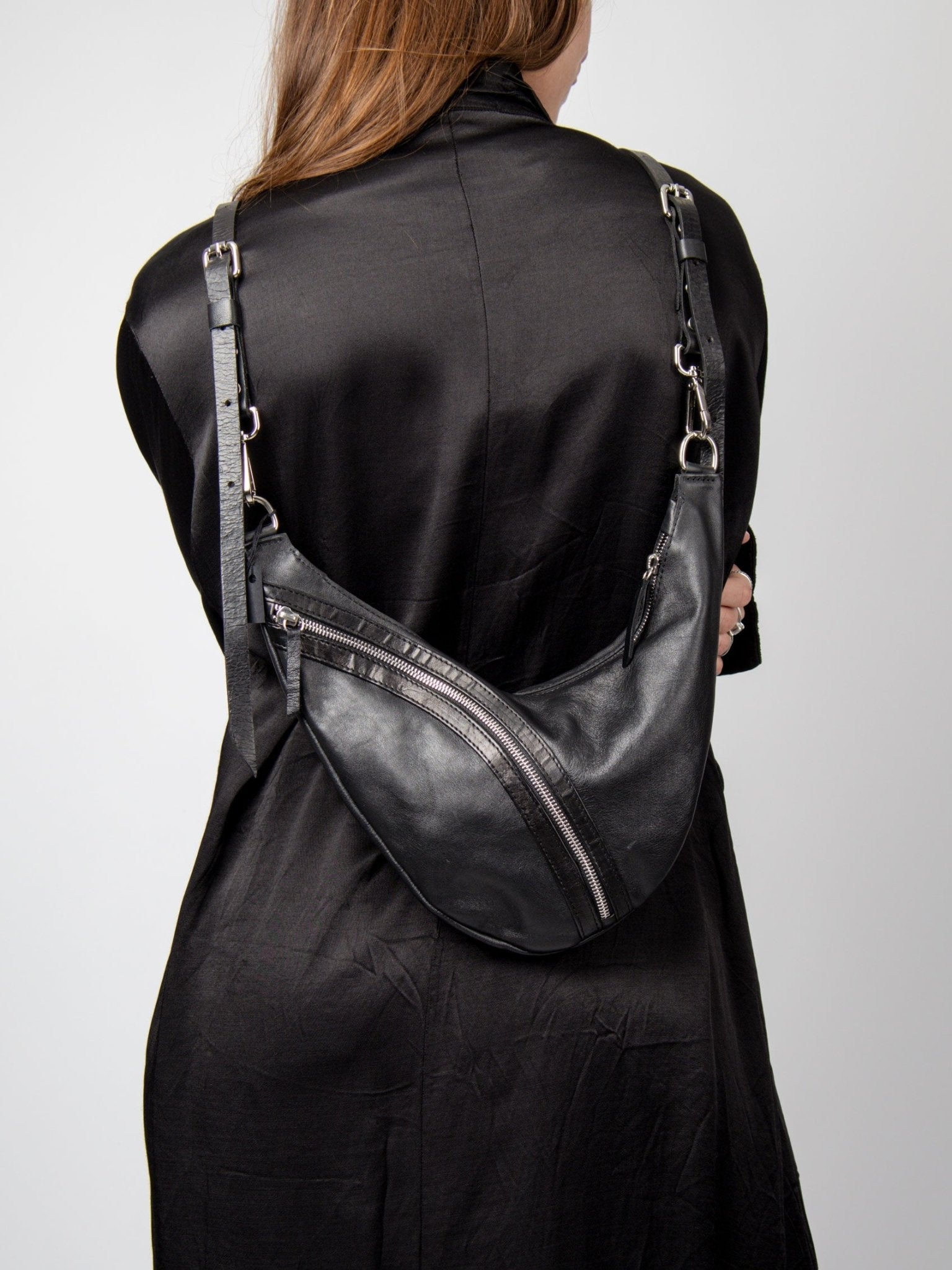 NOAM Triangle Crossbody, back crossbody bag styling view