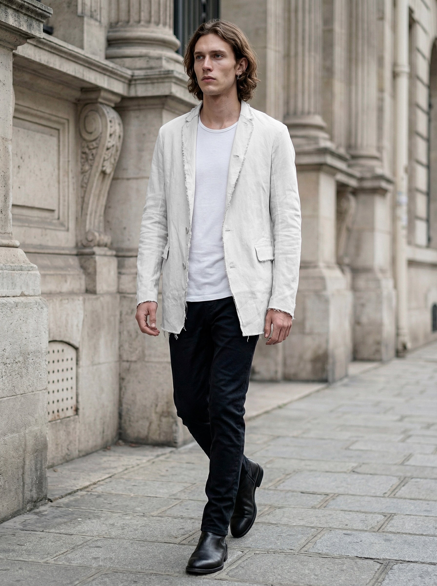 Frayed Edge Cotton Blazer - INN7