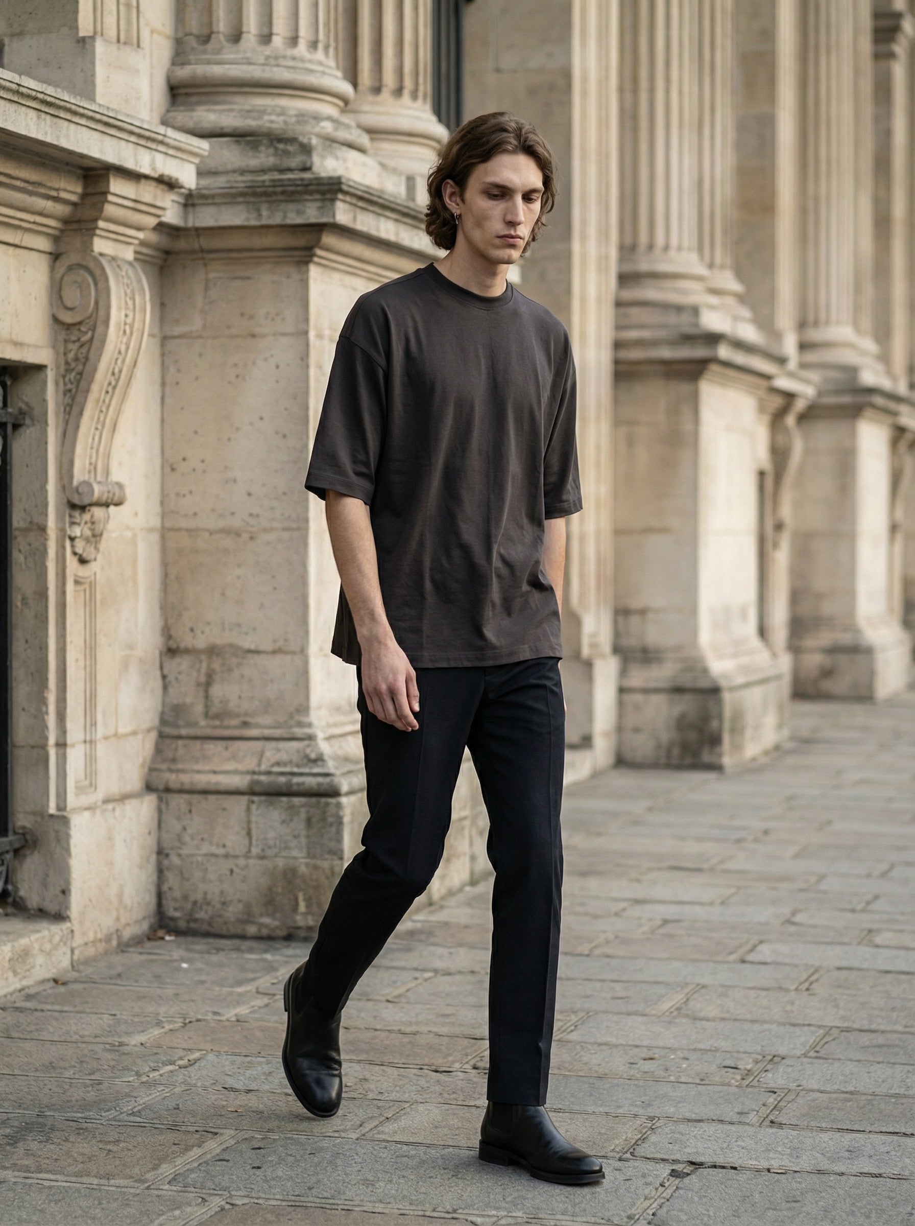 THOM KROM - Oversized T-shirt - Full Body - Walking Motion