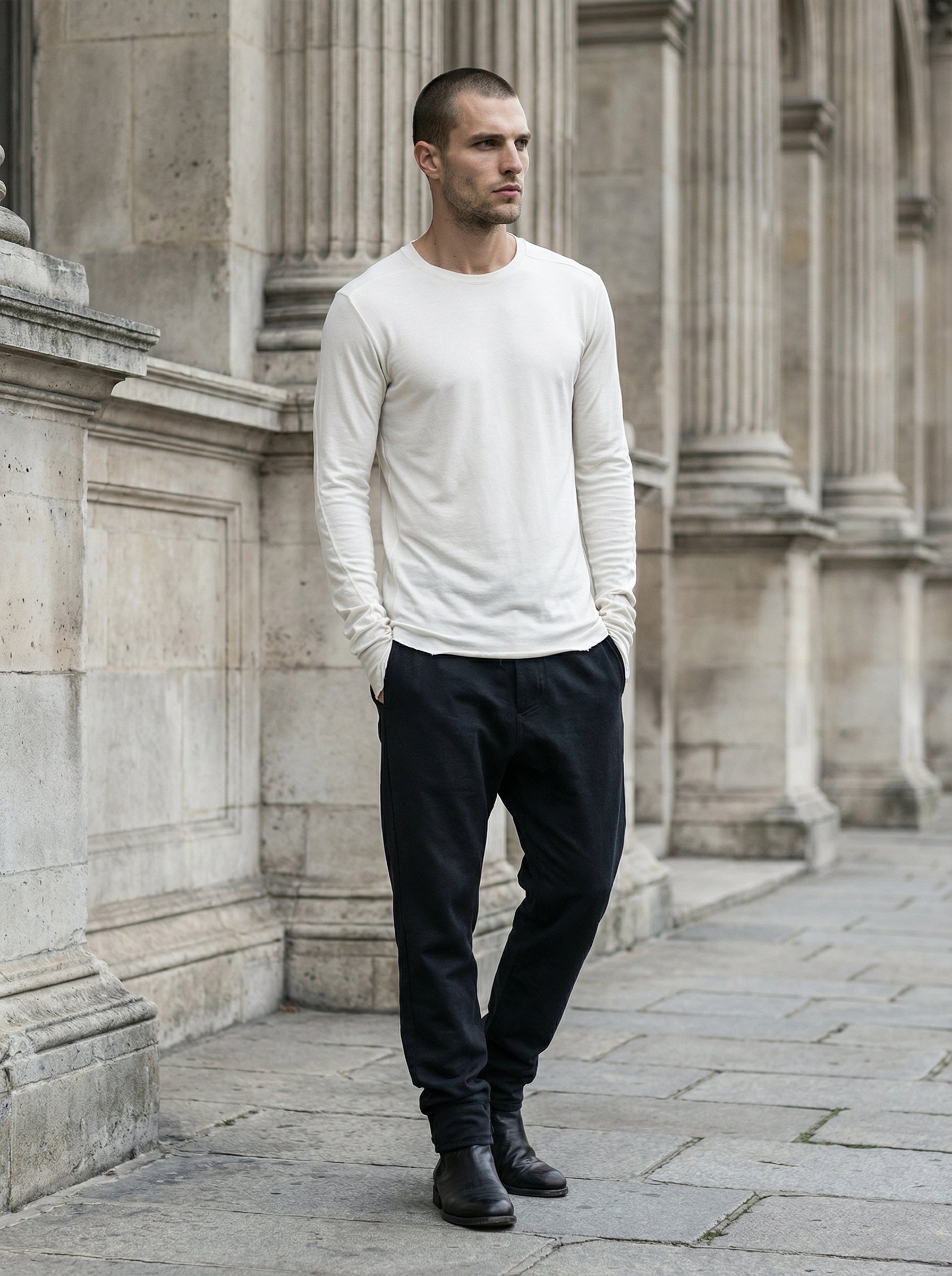 THOM KROM - Long Sleeve T-Shirt - Full Body - Standing Pose