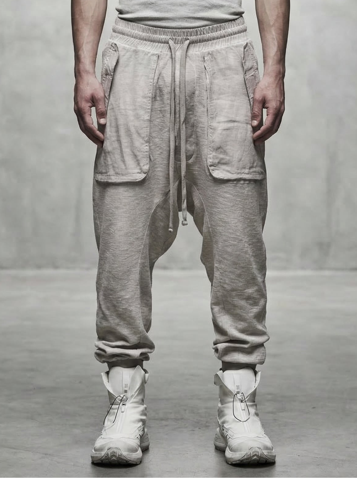 THOM KROM - Matmix Linen-Patch Trousers - Editorial Full Look