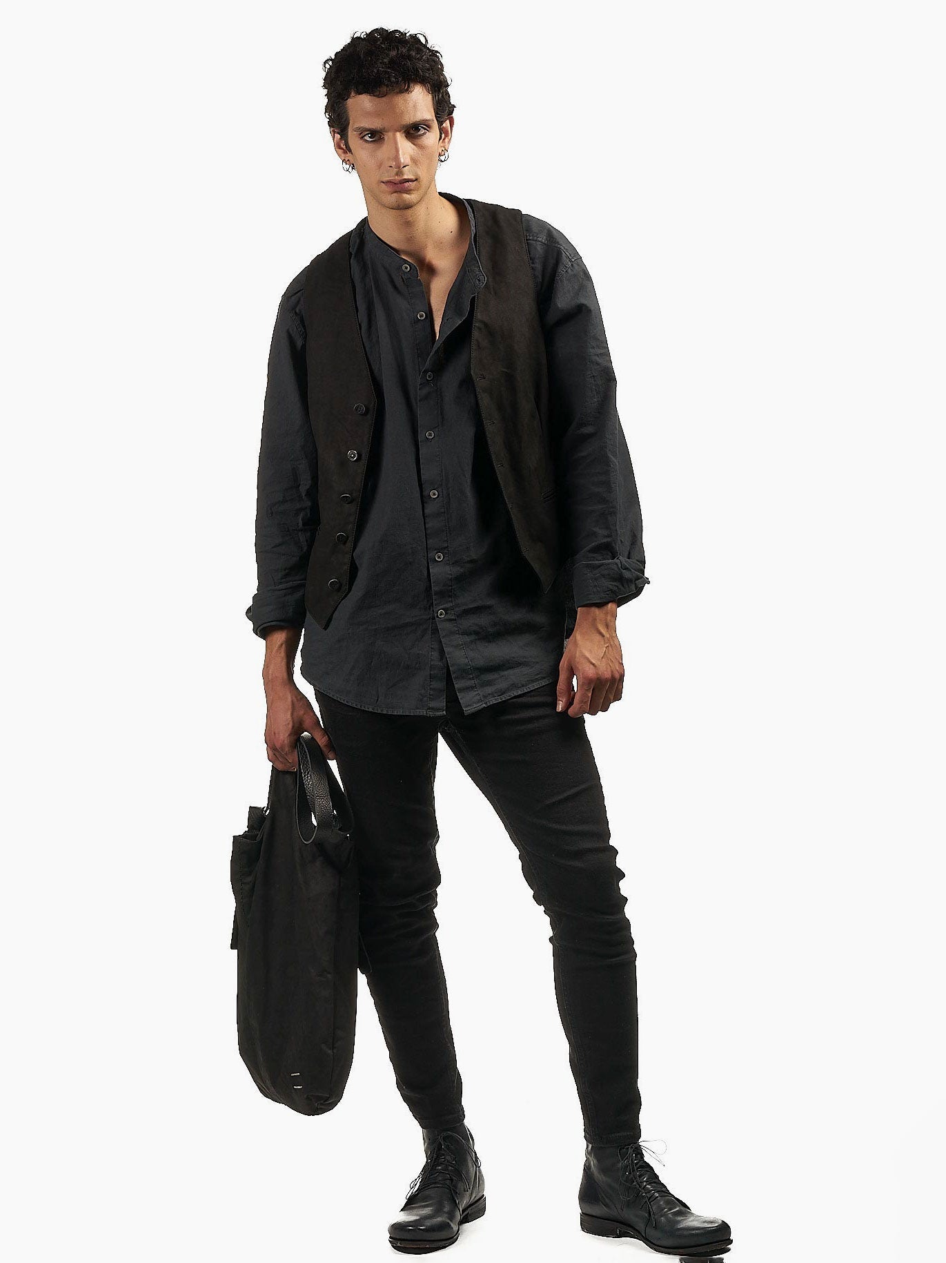 Calfskin and Cotton Shopper